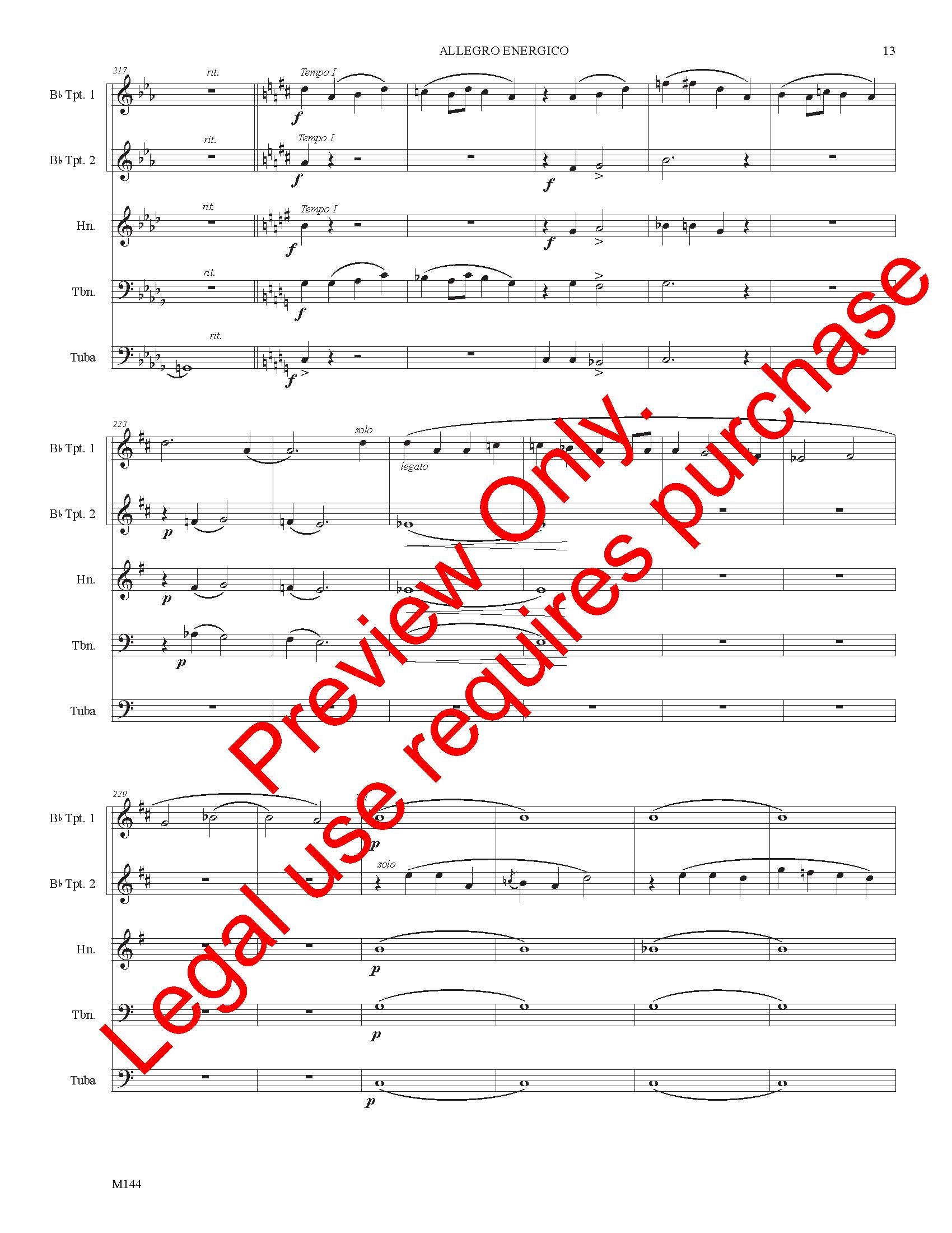 Allegro Energico for Brass Quintet