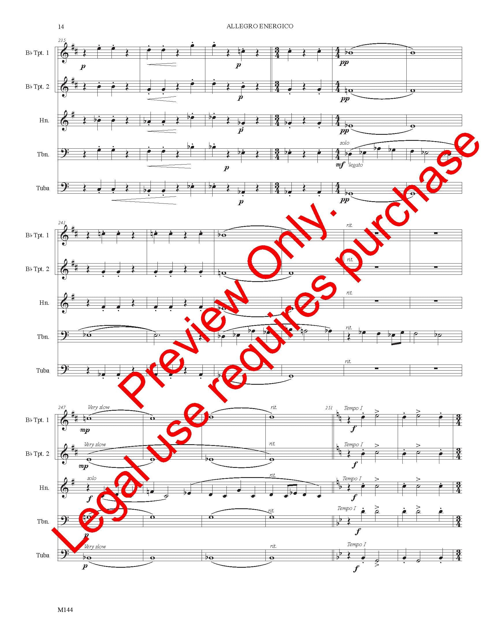 Allegro Energico for Brass Quintet