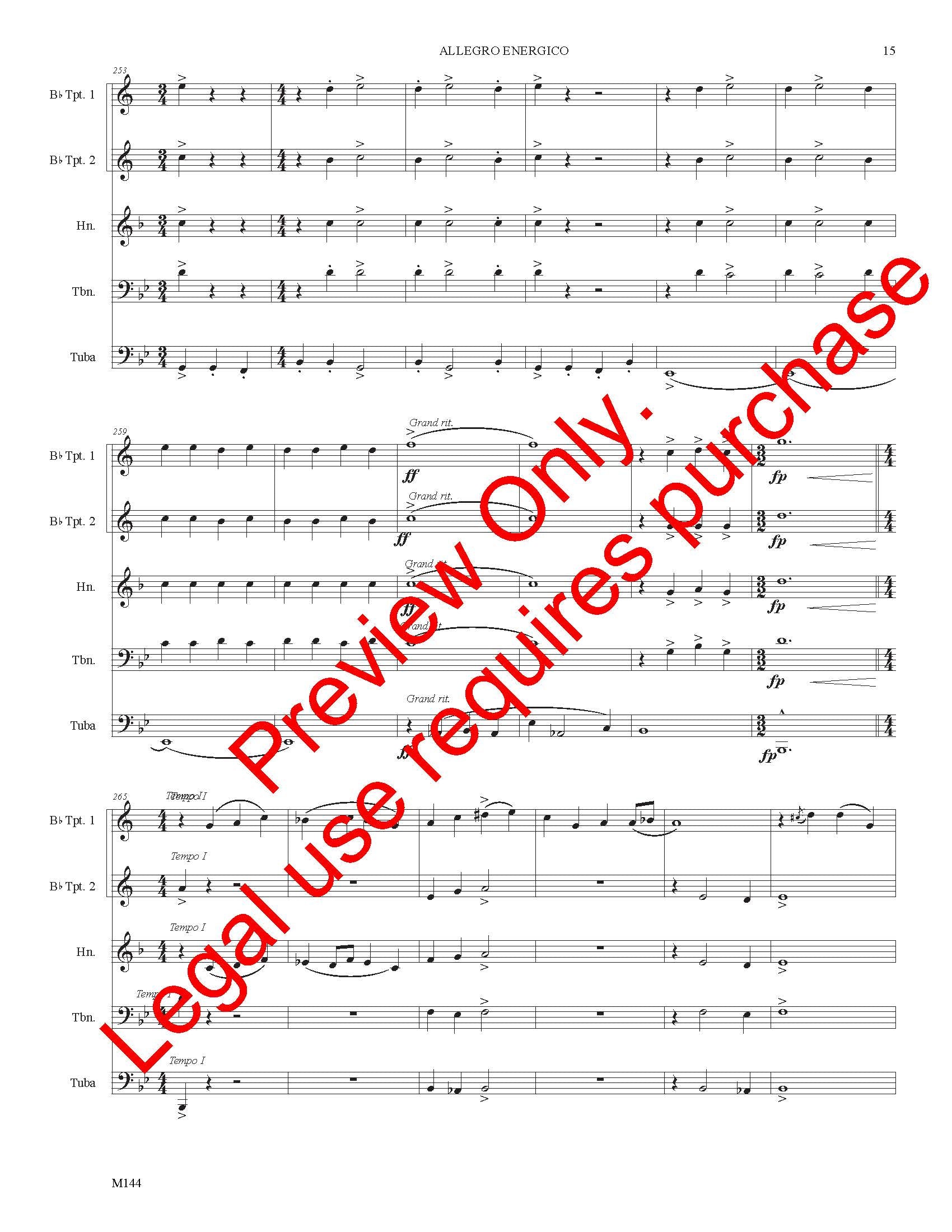 Allegro Energico for Brass Quintet