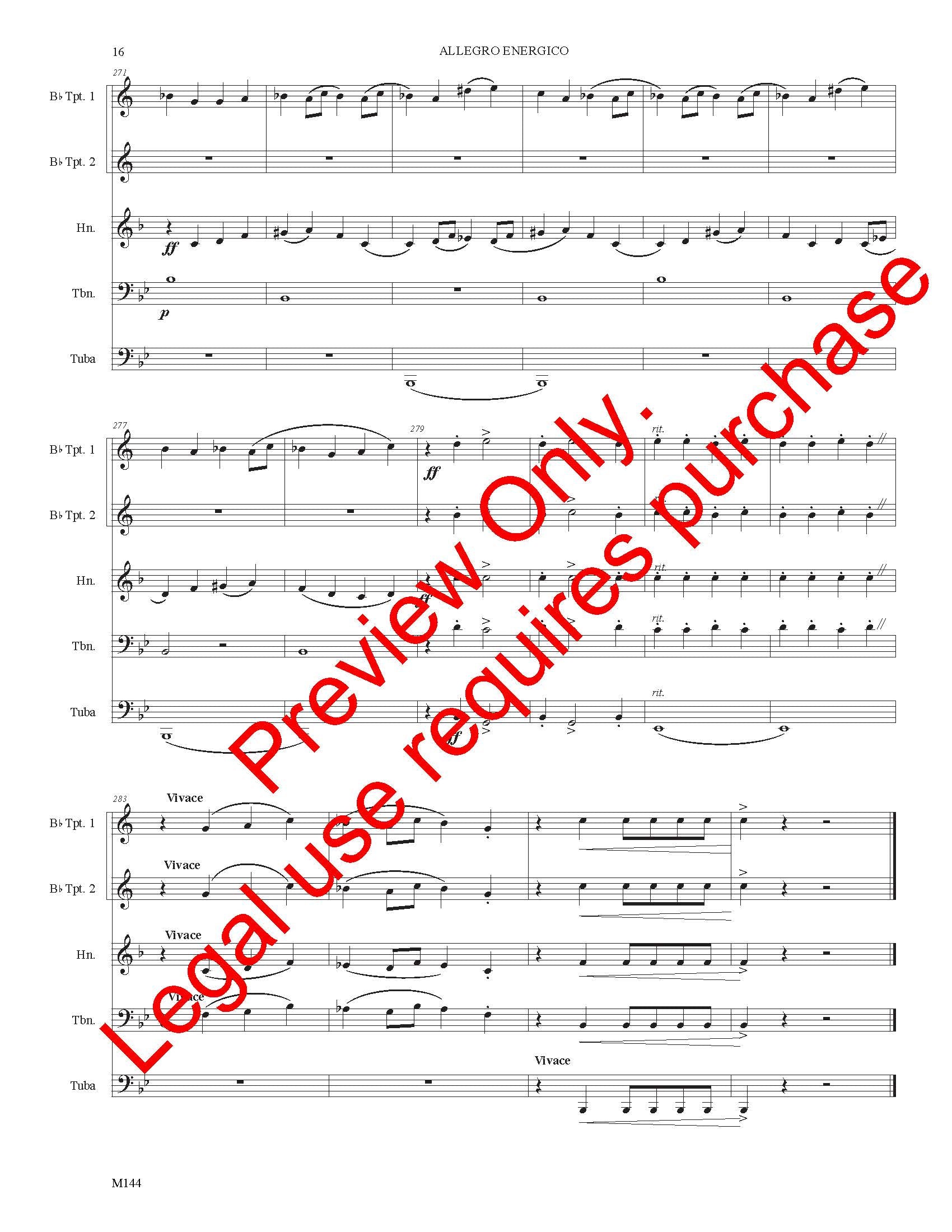 Allegro Energico for Brass Quintet