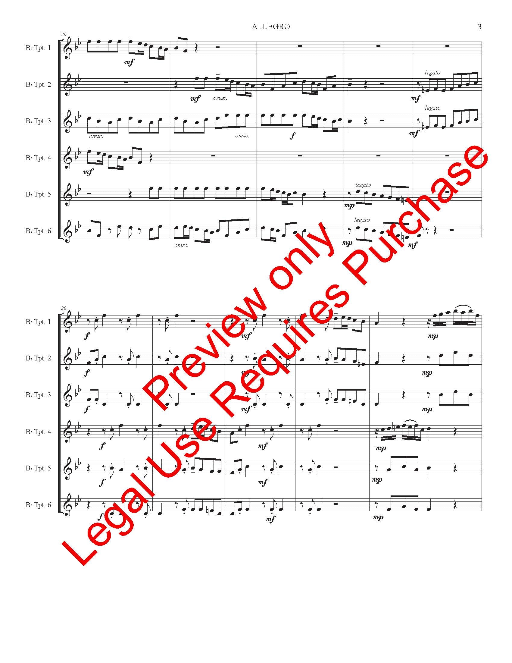 Allegro for 6 Trumpets