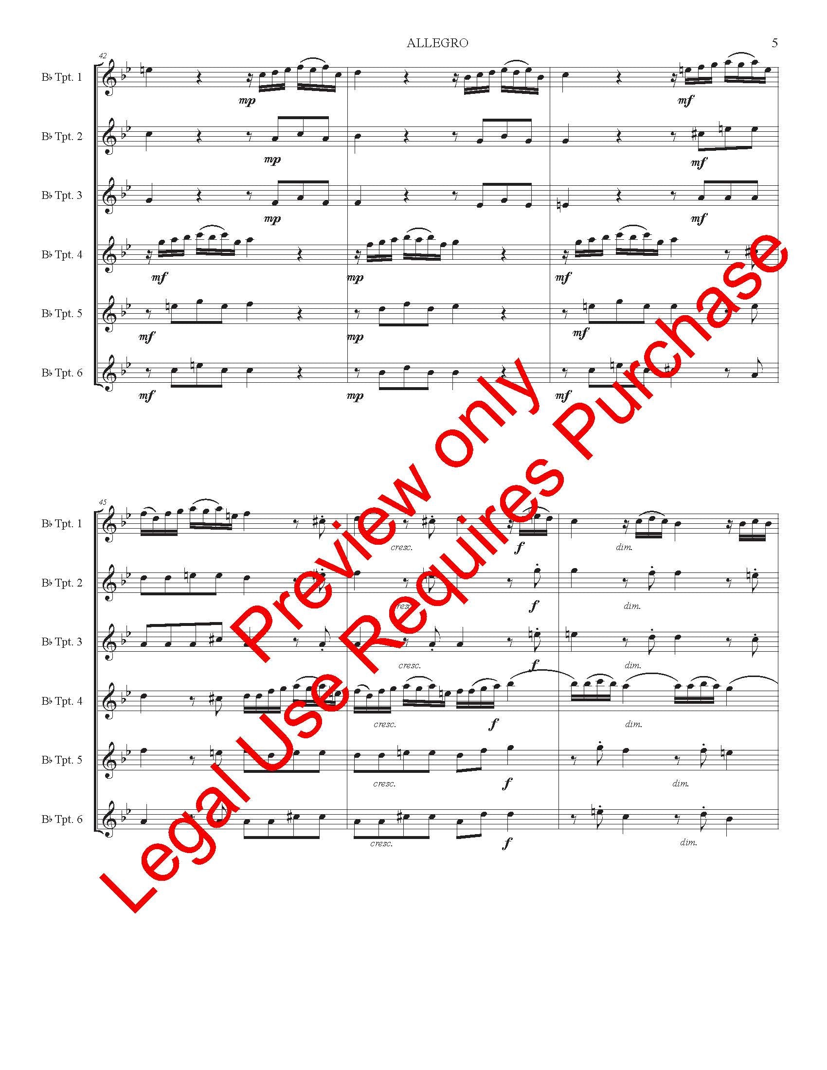 Allegro for 6 Trumpets