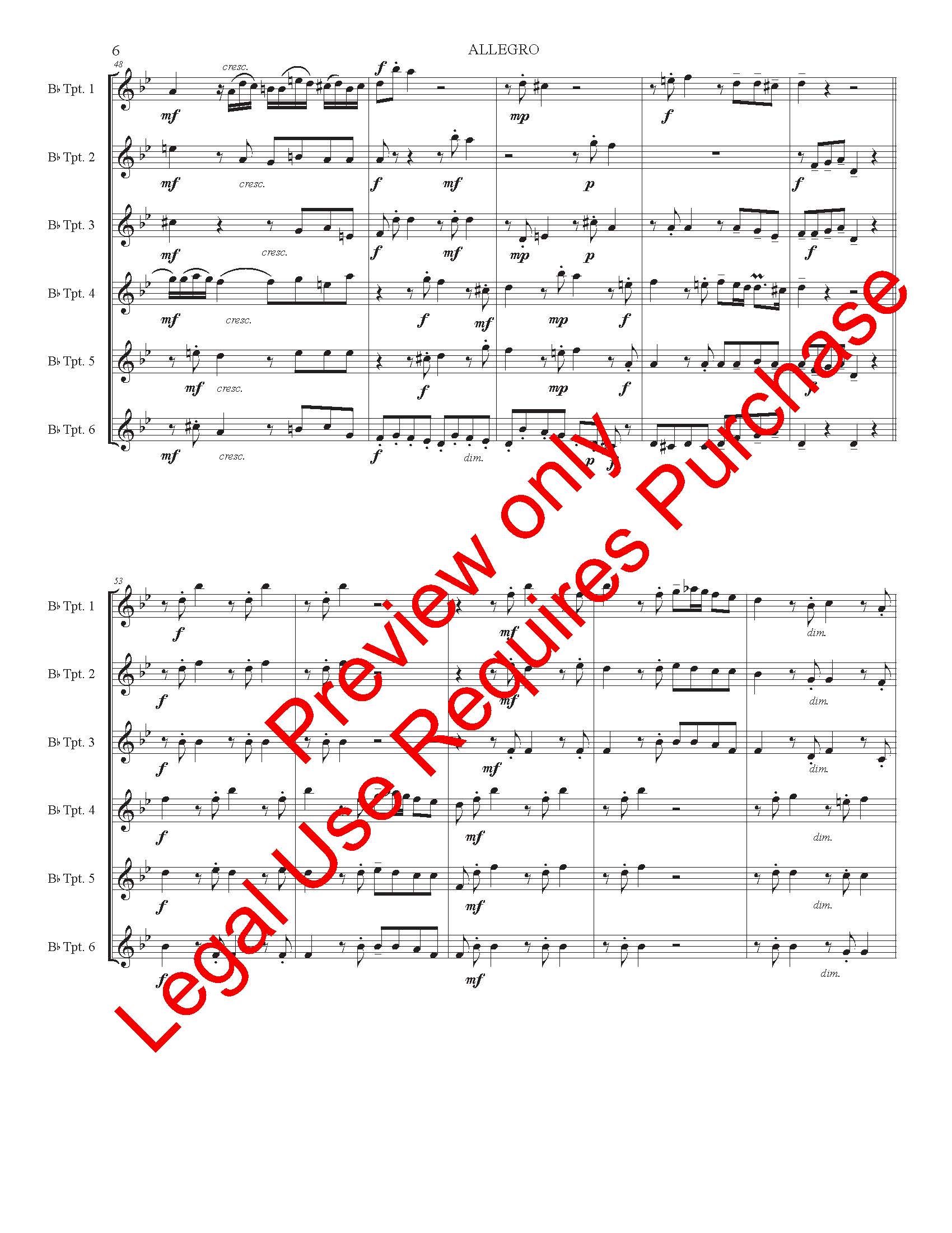 Allegro for 6 Trumpets