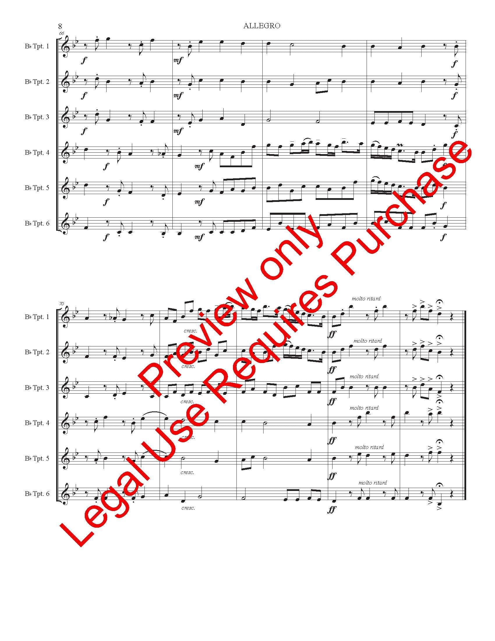 Allegro for 6 Trumpets