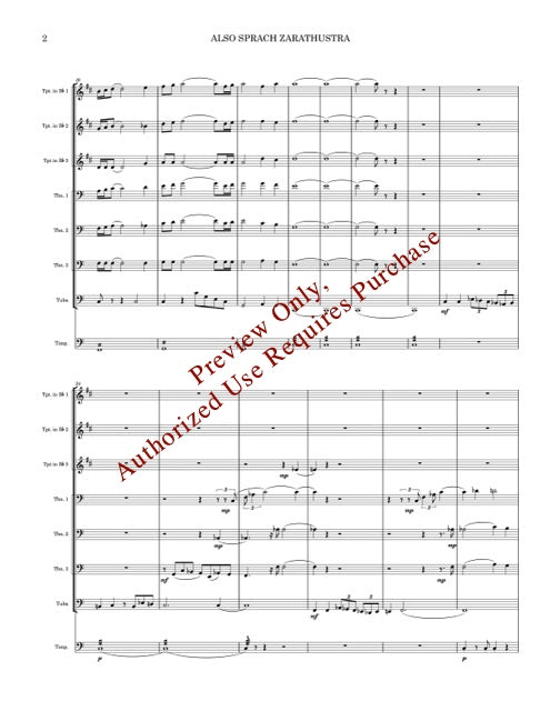 Also Sprach Zarathrustra for Brass Ensemble