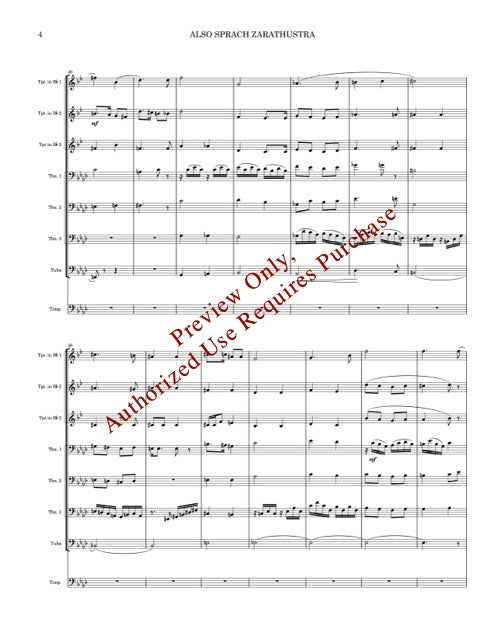Also Sprach Zarathrustra for Brass Ensemble