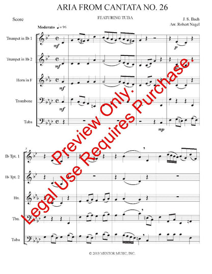 Aria from Cantata No. 26 for 5 Brass w/ Tuba Feature