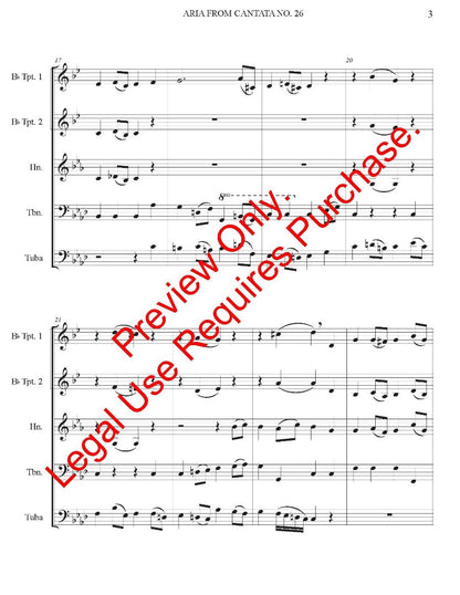 Aria from Cantata No. 26 for 5 Brass w/ Tuba Feature