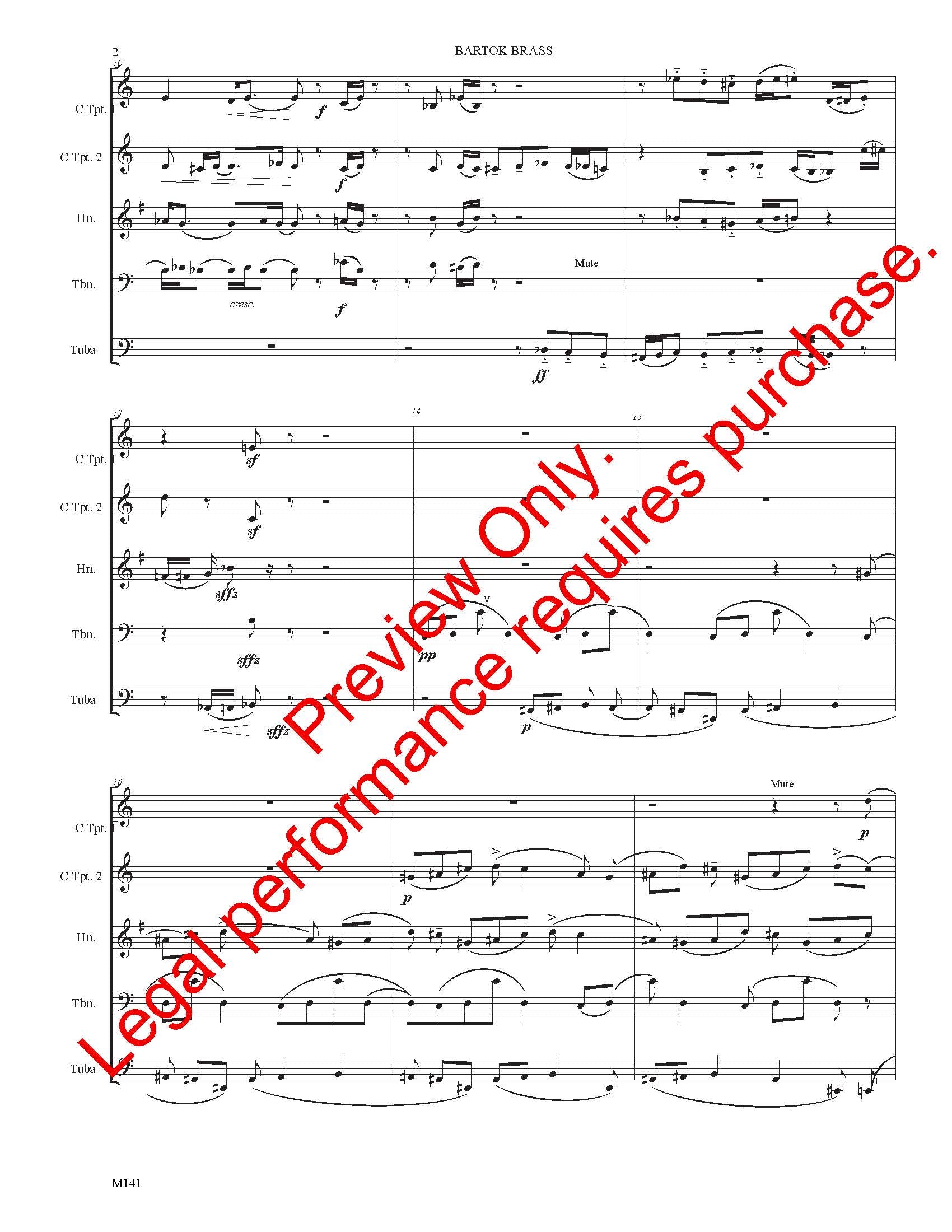 Bartok Brass for Brass Quintet
