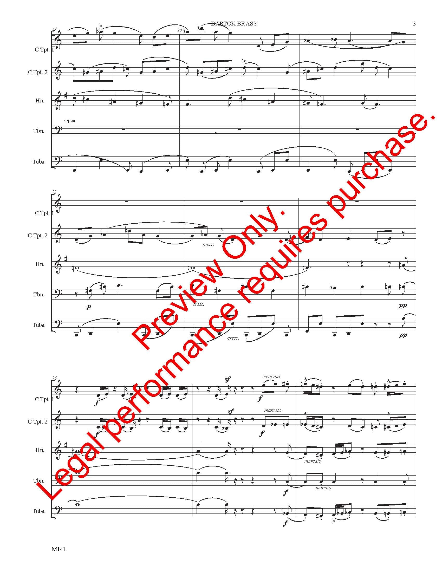 Bartok Brass for Brass Quintet