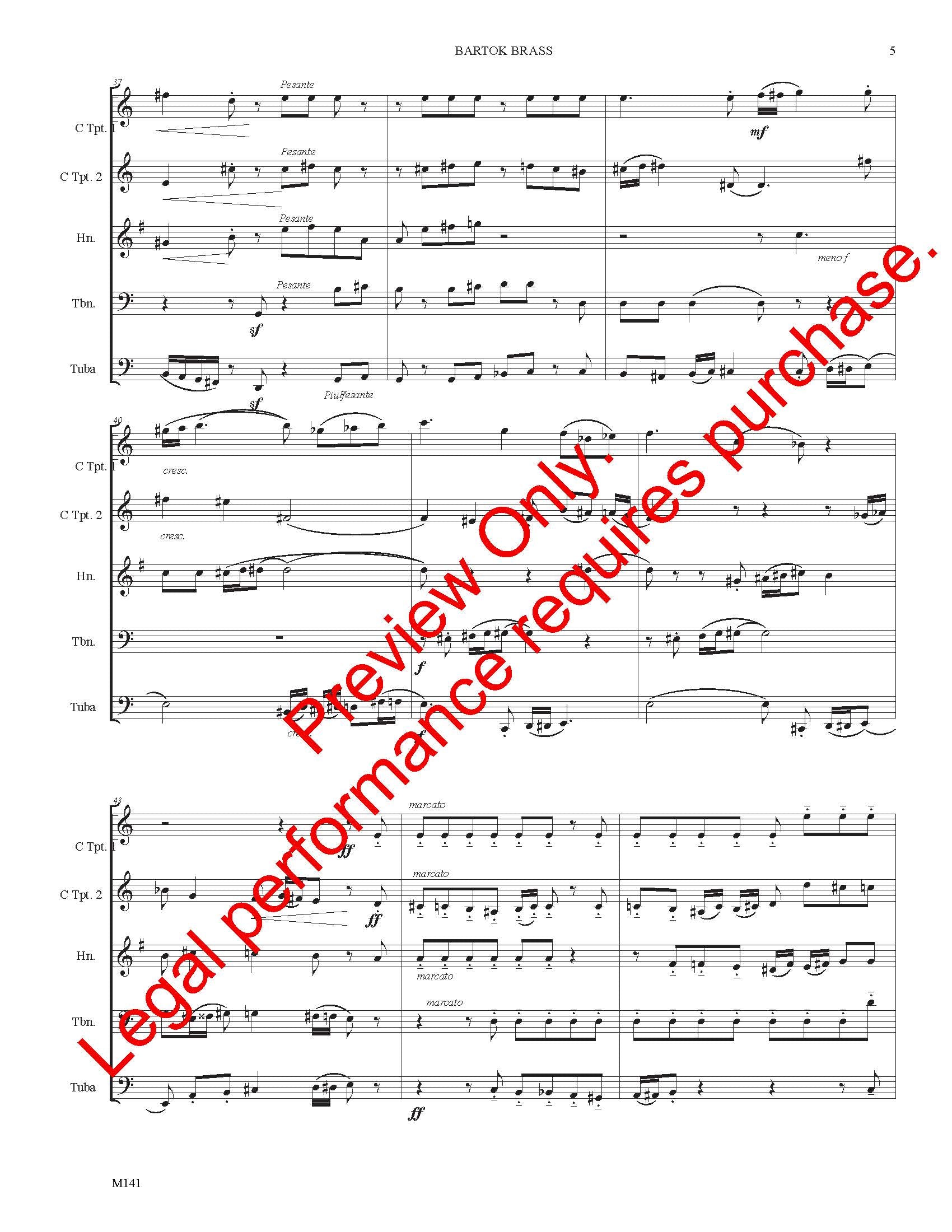 Bartok Brass for Brass Quintet