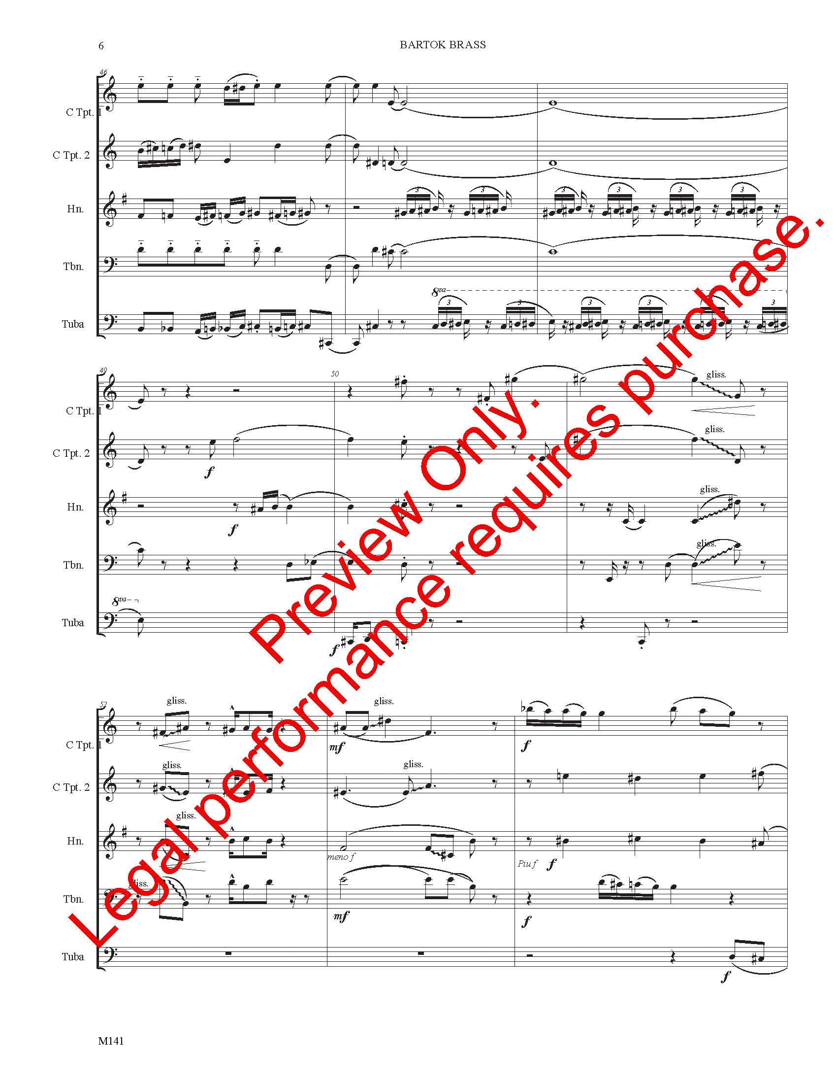 Bartok Brass for Brass Quintet