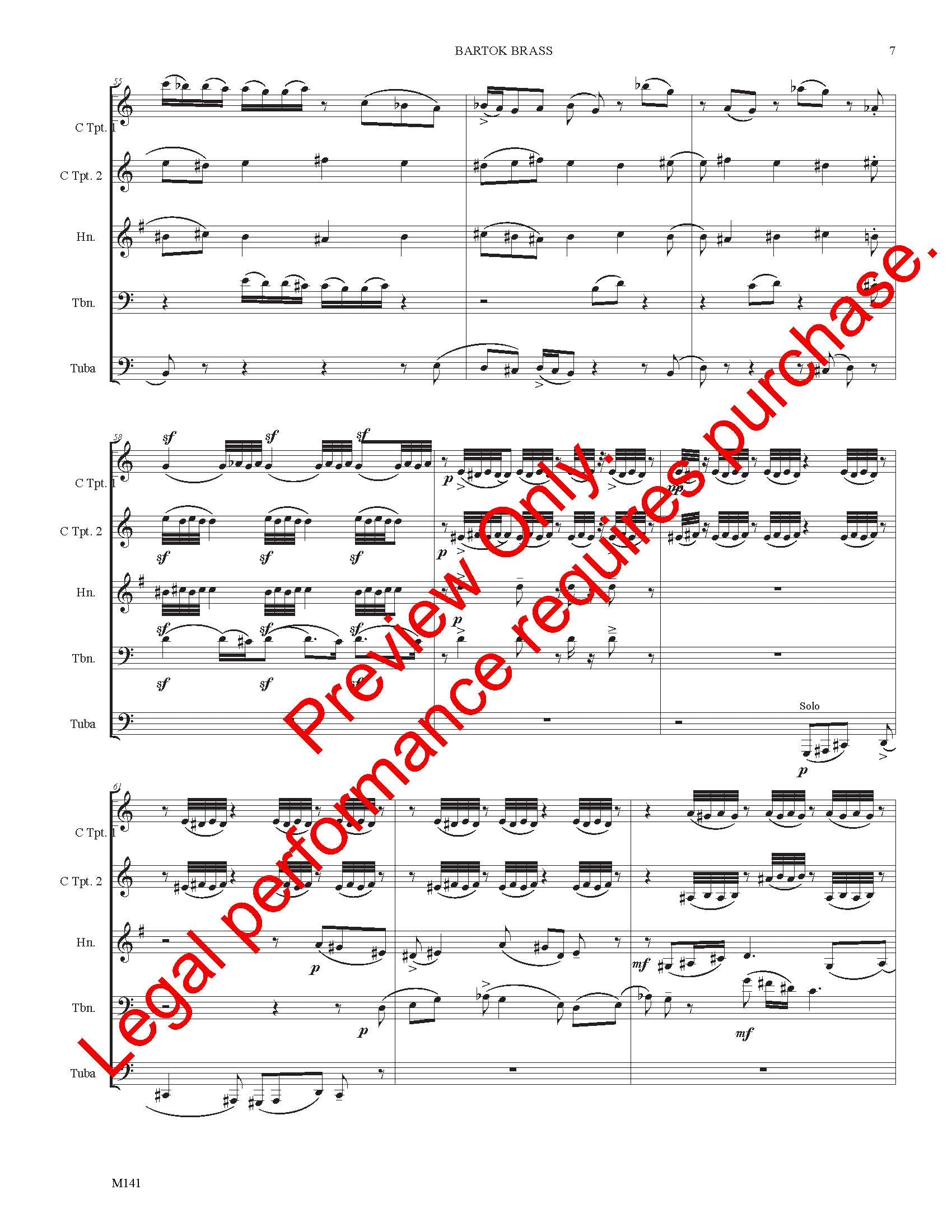 Bartok Brass for Brass Quintet
