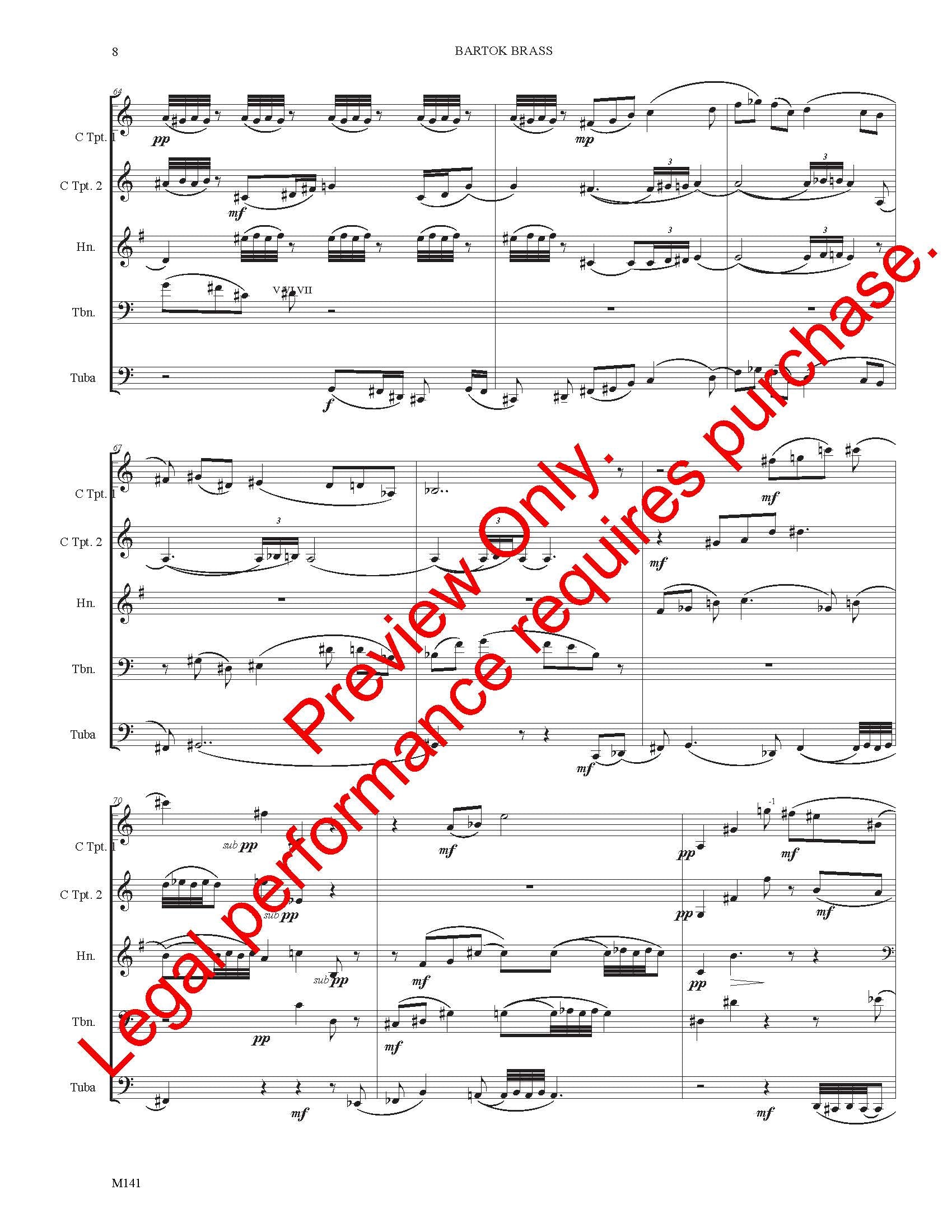 Bartok Brass for Brass Quintet