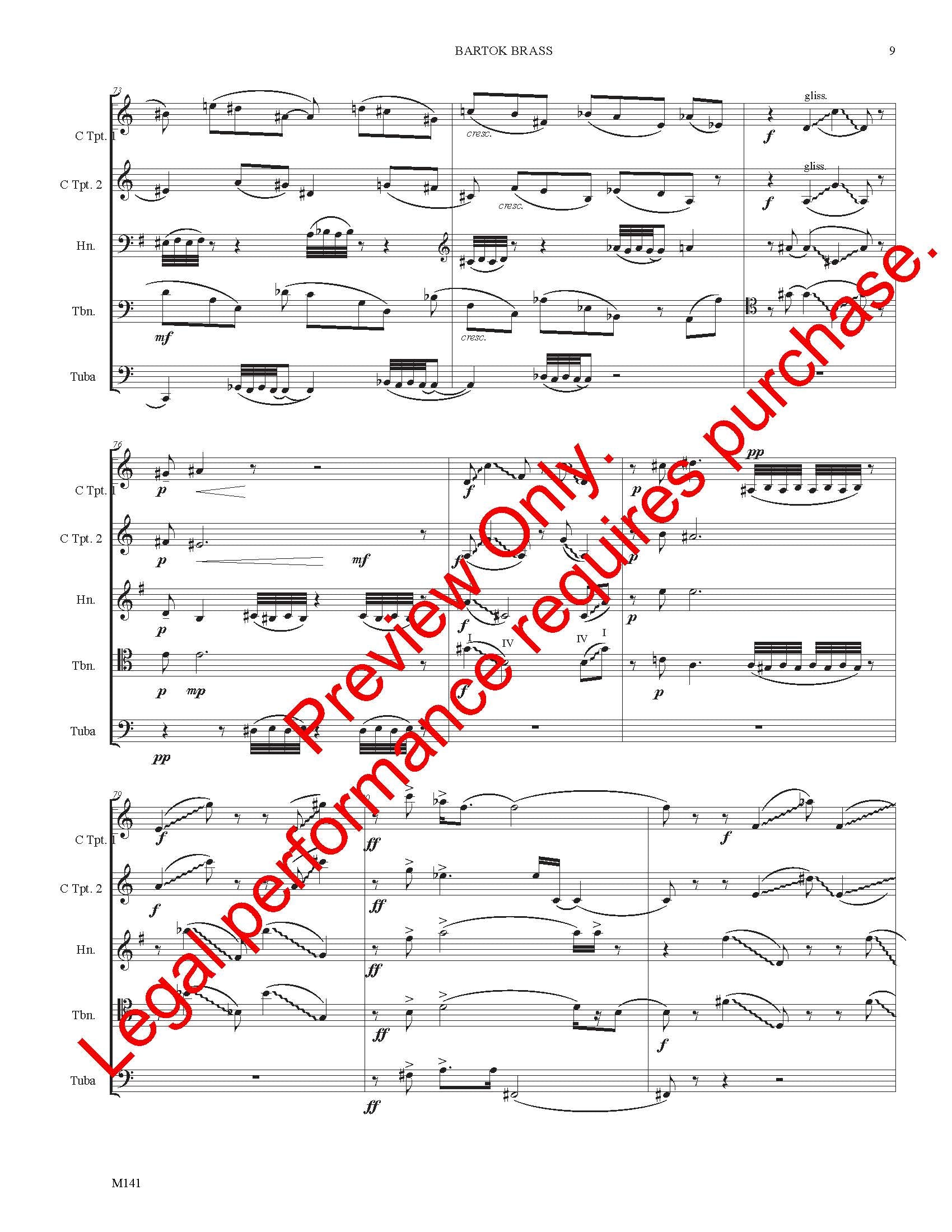 Bartok Brass for Brass Quintet