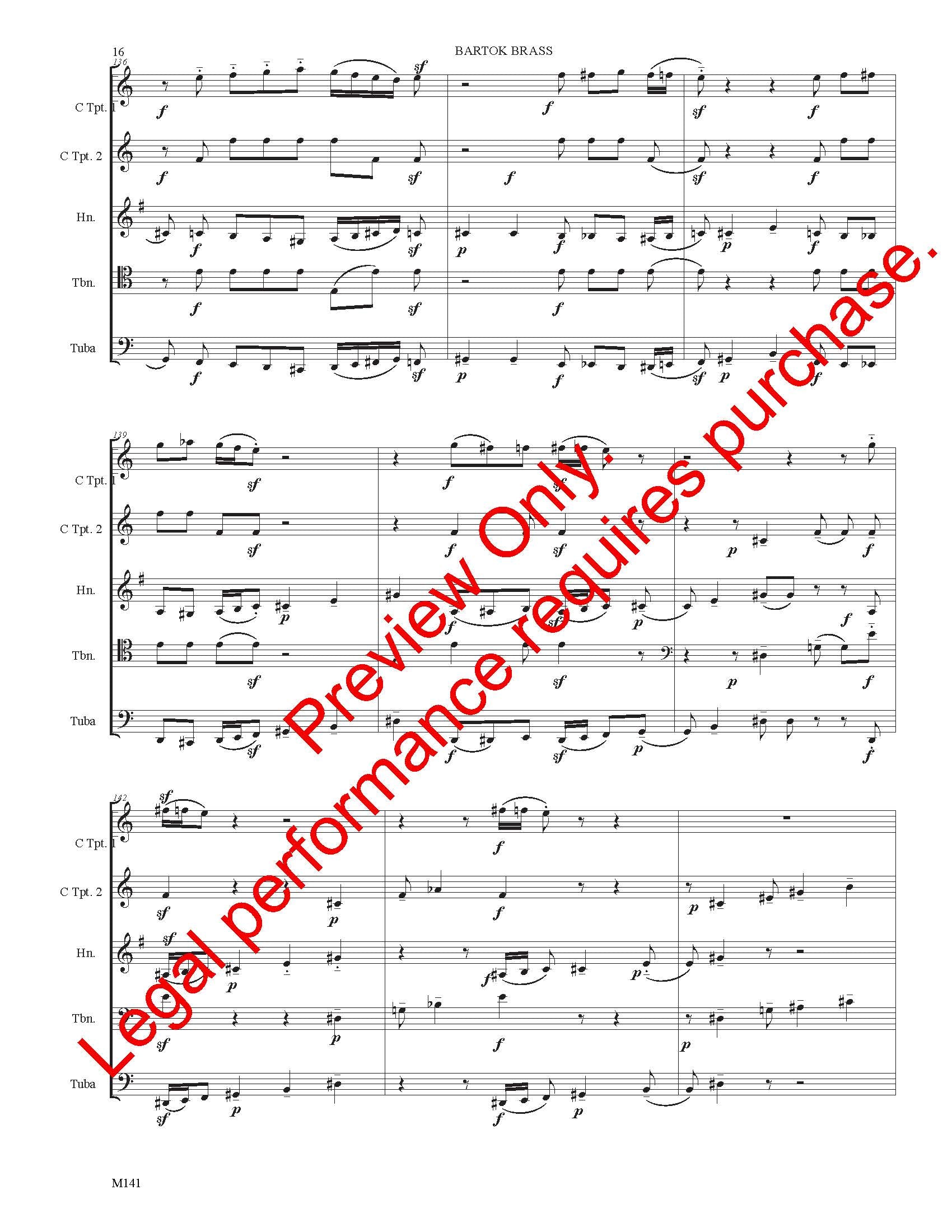 Bartok Brass for Brass Quintet