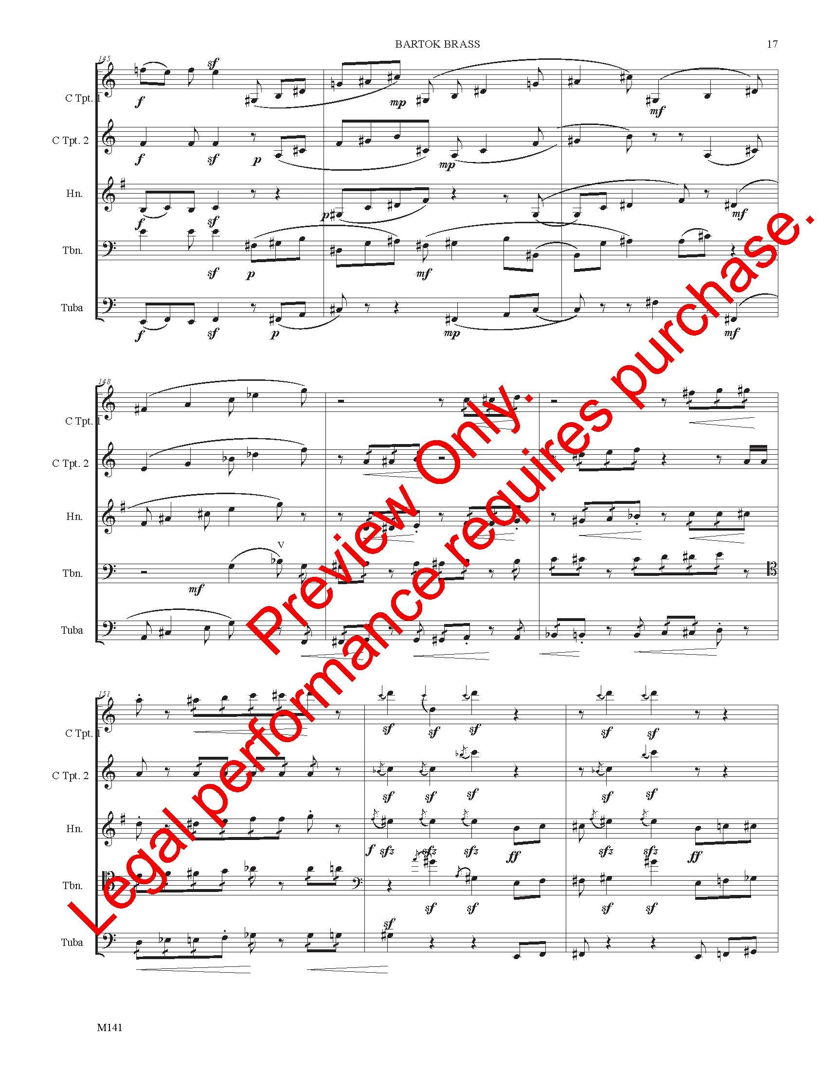 Bartok Brass for Brass Quintet