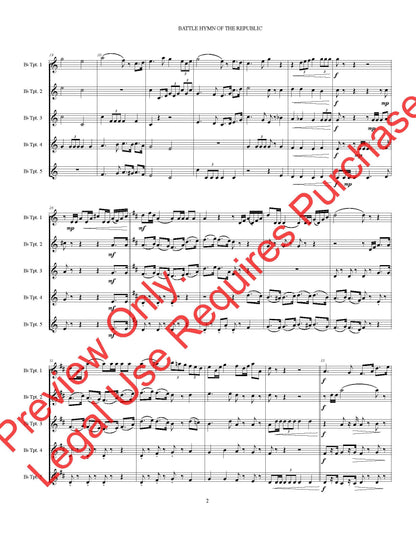 Battle Hymn of the Republic for 5 Trumpets