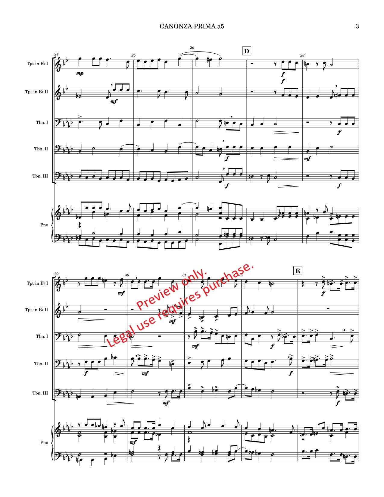 Canzona Prima a 5 for Brass Quintet