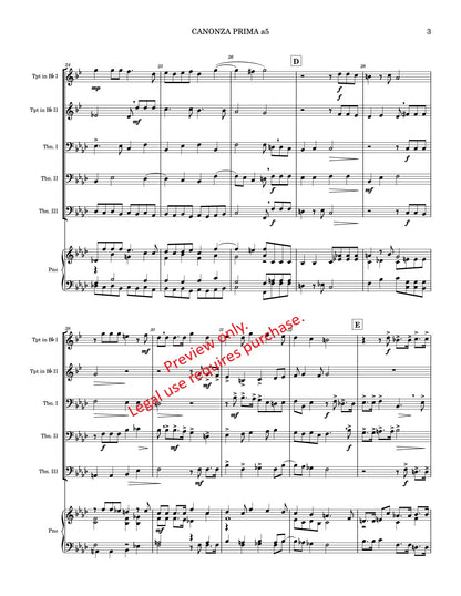 Canzona Prima a 5 for Brass Quintet