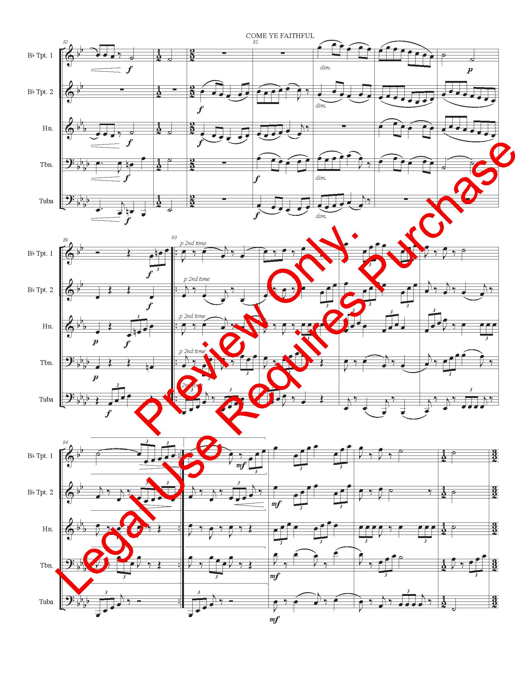 Come, Ye Faithful (Gaudeamus Pariter) (Brass Quintet)