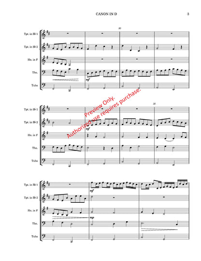 Canon in D for Brass Quintet