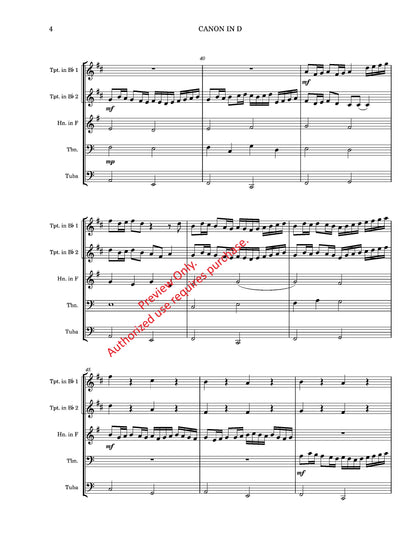 Canon in D for Brass Quintet