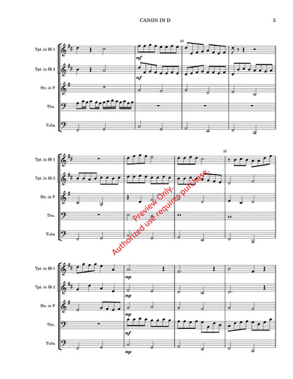 Canon in D for Brass Quintet