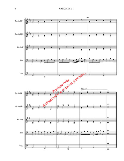 Canon in D for Brass Quintet