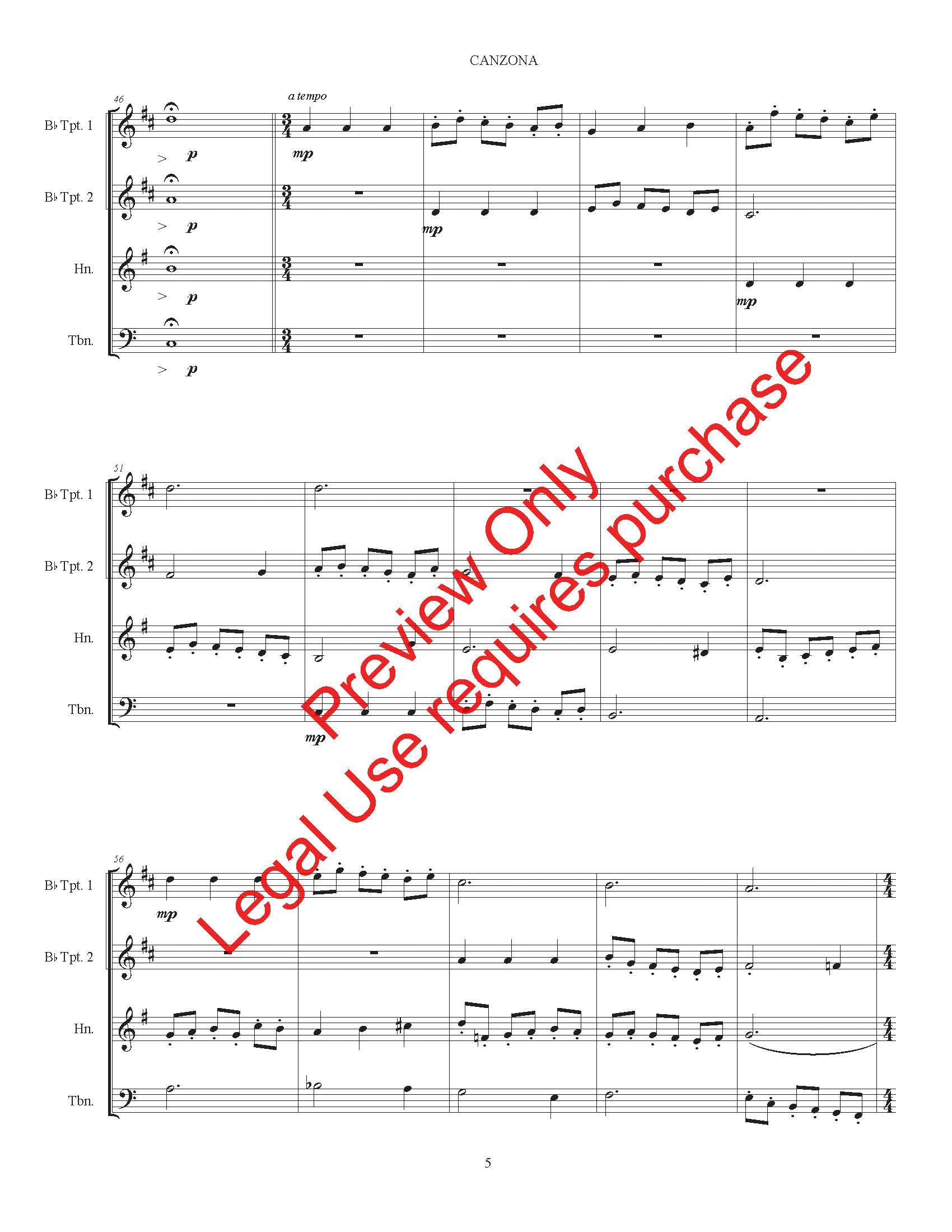 Canzona Dopo L'Epistola for Brass Quartet