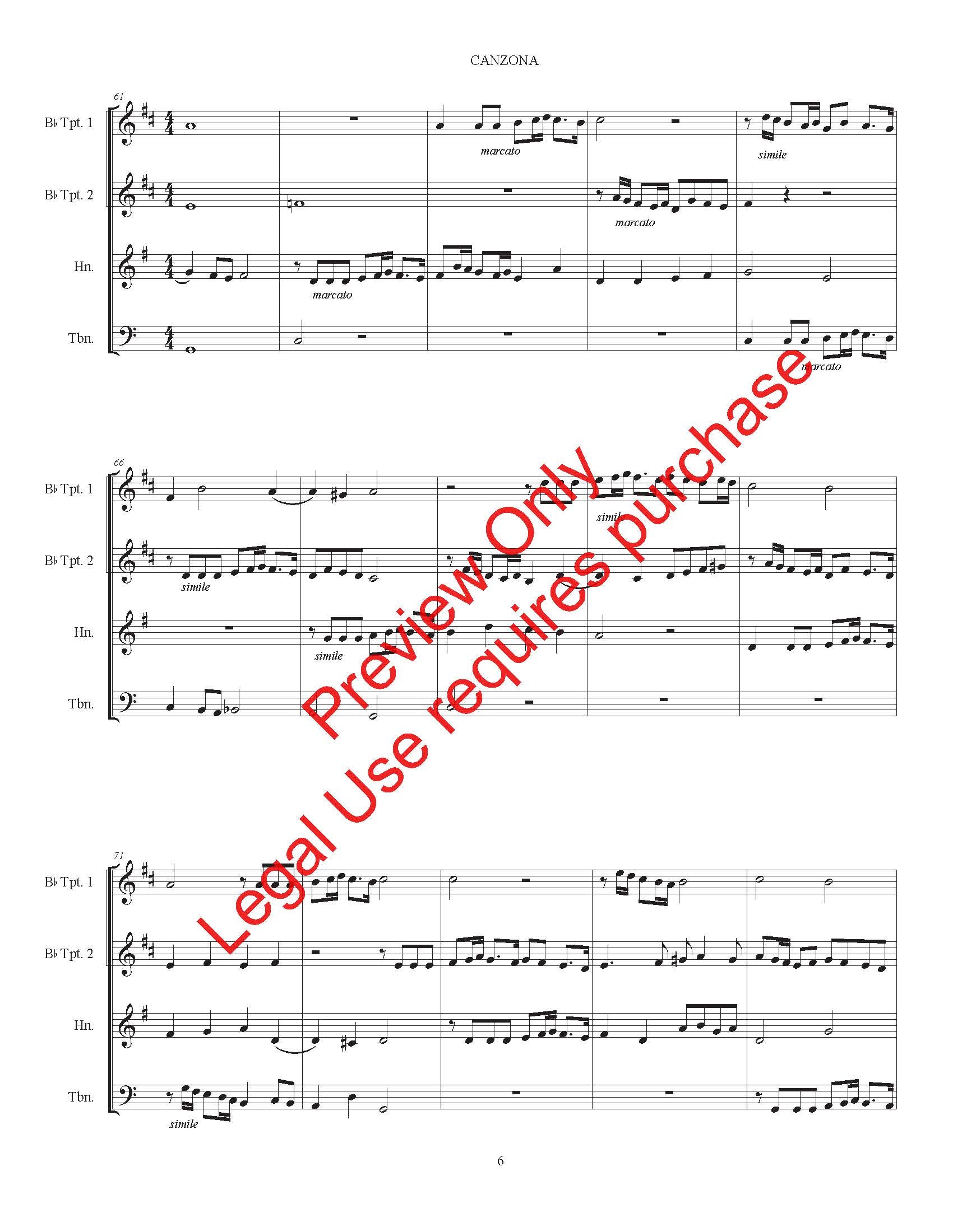 Canzona Dopo L'Epistola for Brass Quartet