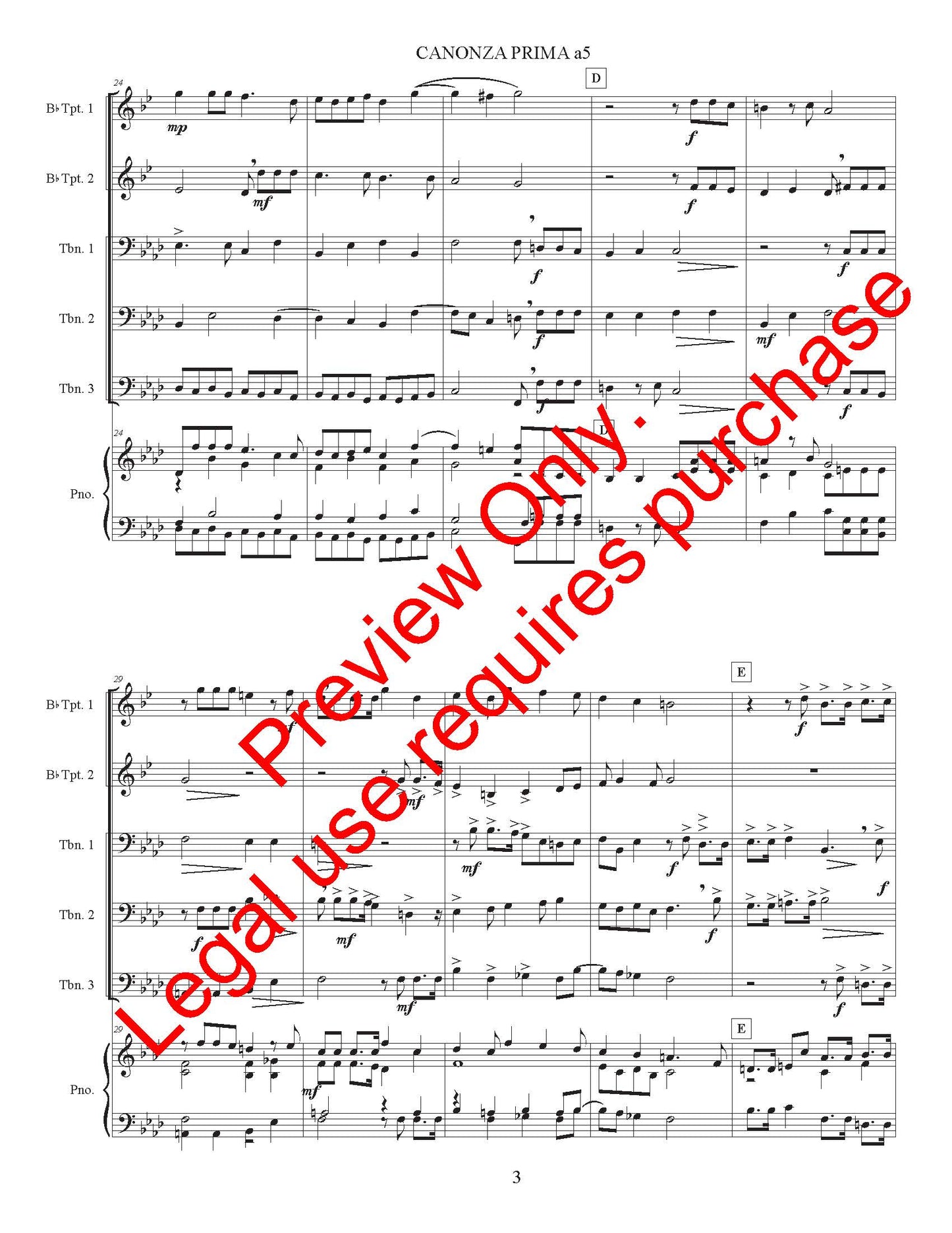 Canzona Prima a 5 for Brass Quintet