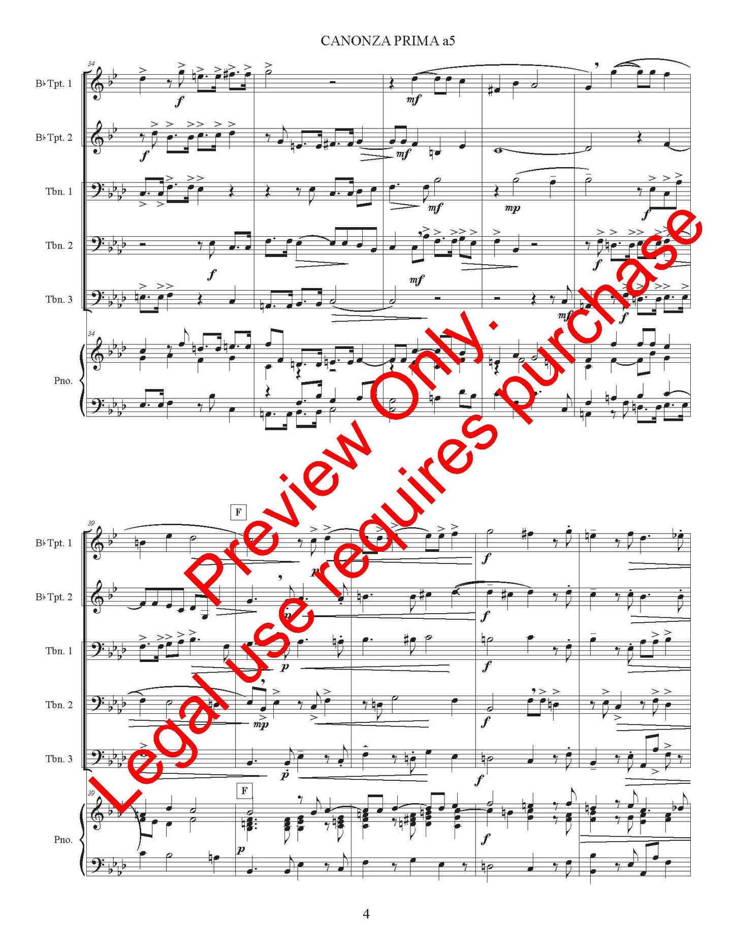 Canzona Prima a 5 for Brass Quintet