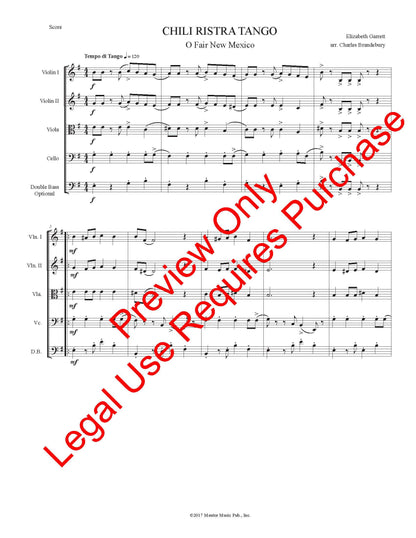 Chili Ristra Tango (O Fair New Mexico) for String Quartet (Quintet)