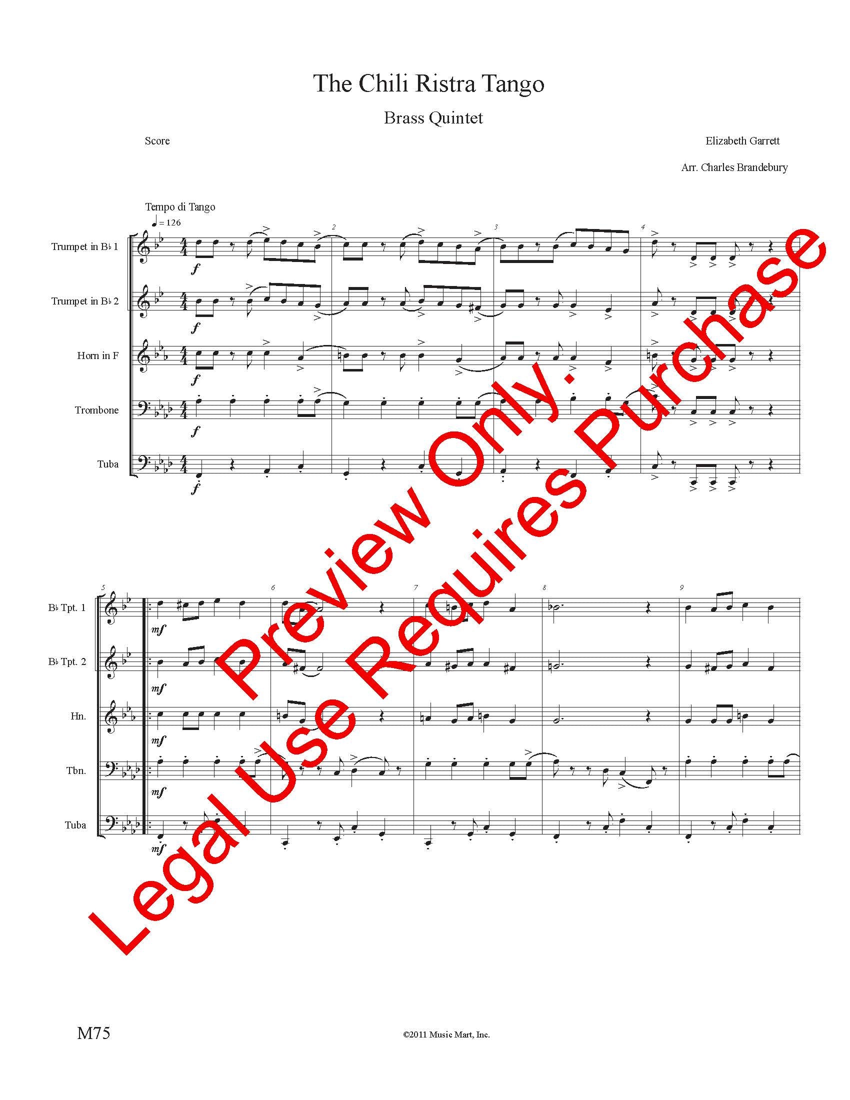 The Chili Ristra Tango (O Fair New Mexico) (Brass Quintet)