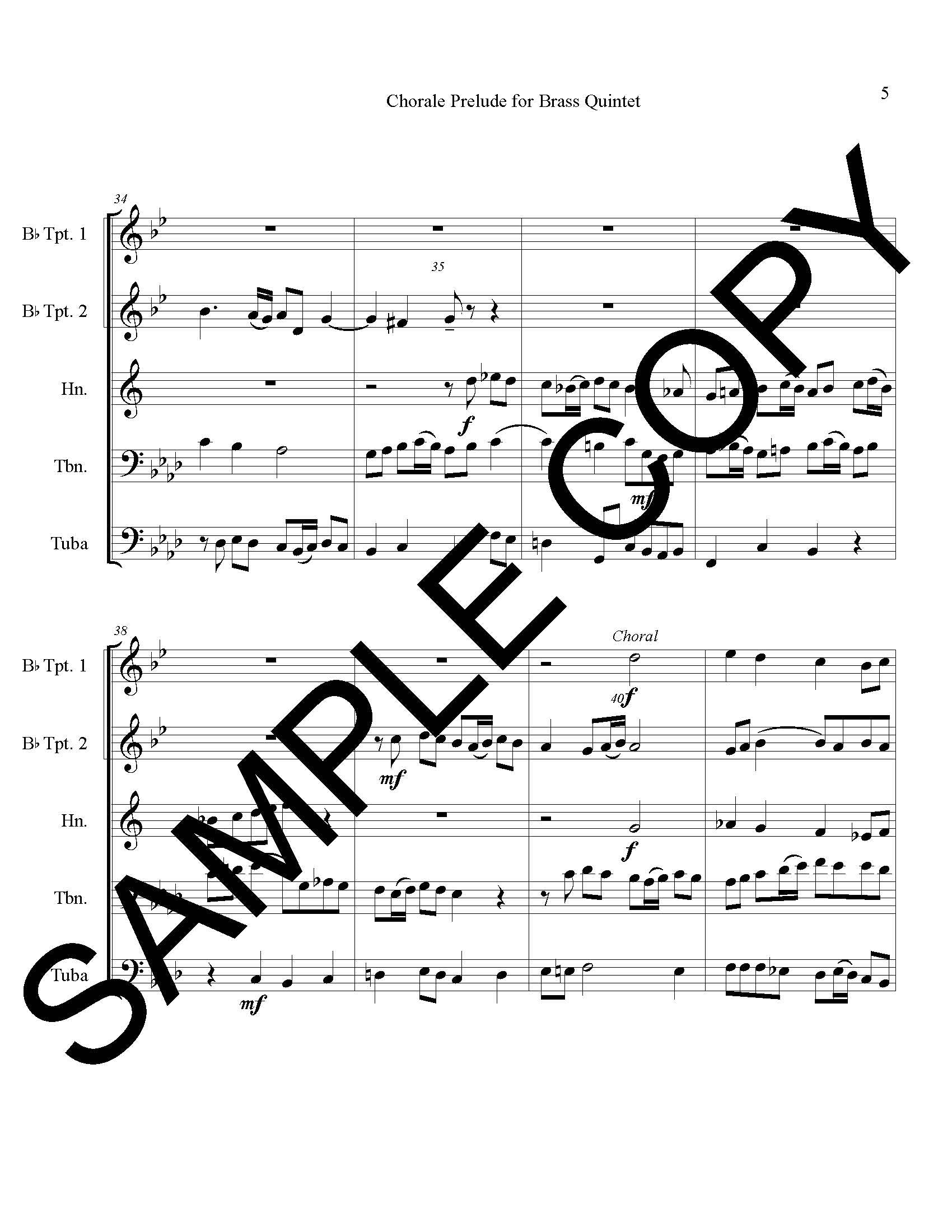 Chorale Prelude for Brass Quintet