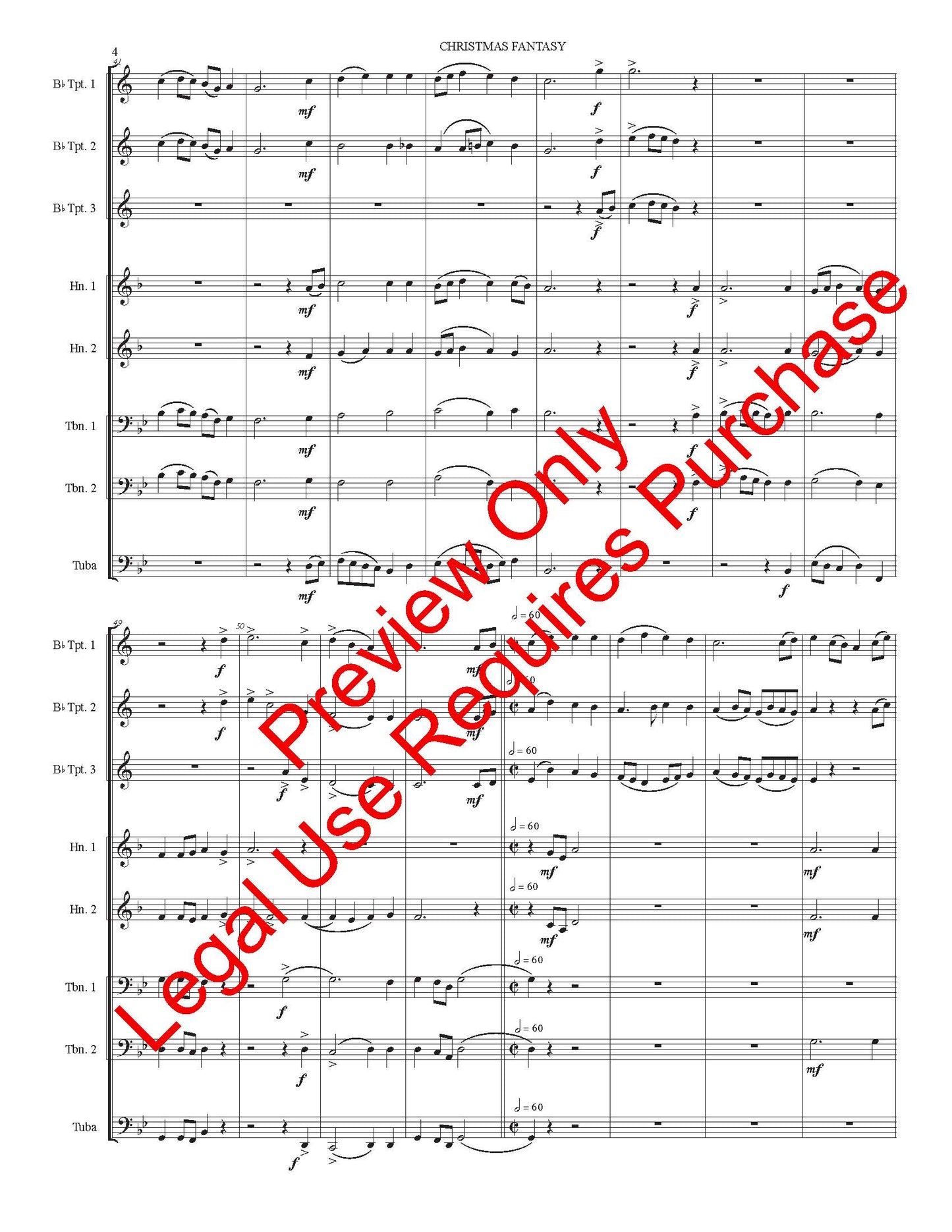 Christmas Fantasy for Brass Choir