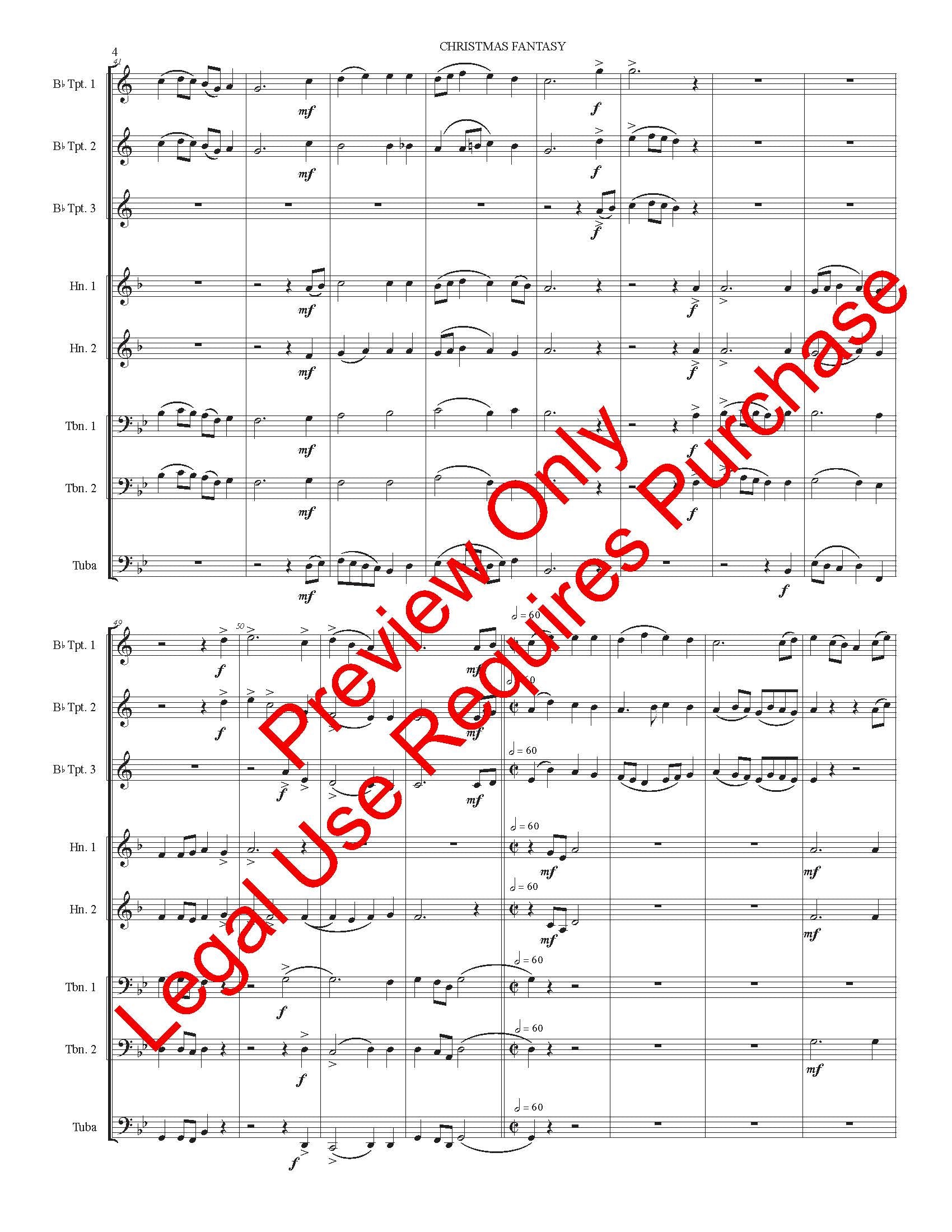 Christmas Fantasy for Brass Choir