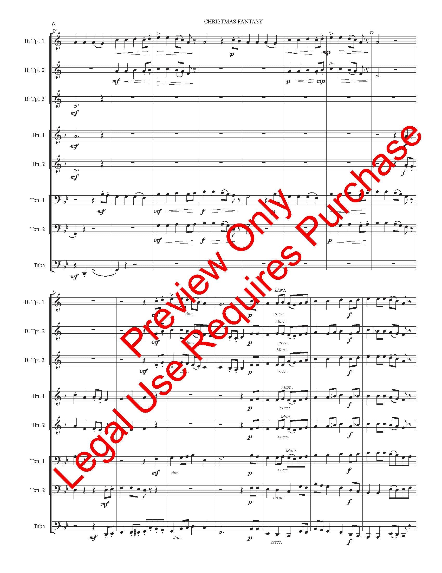 Christmas Fantasy for Brass Choir