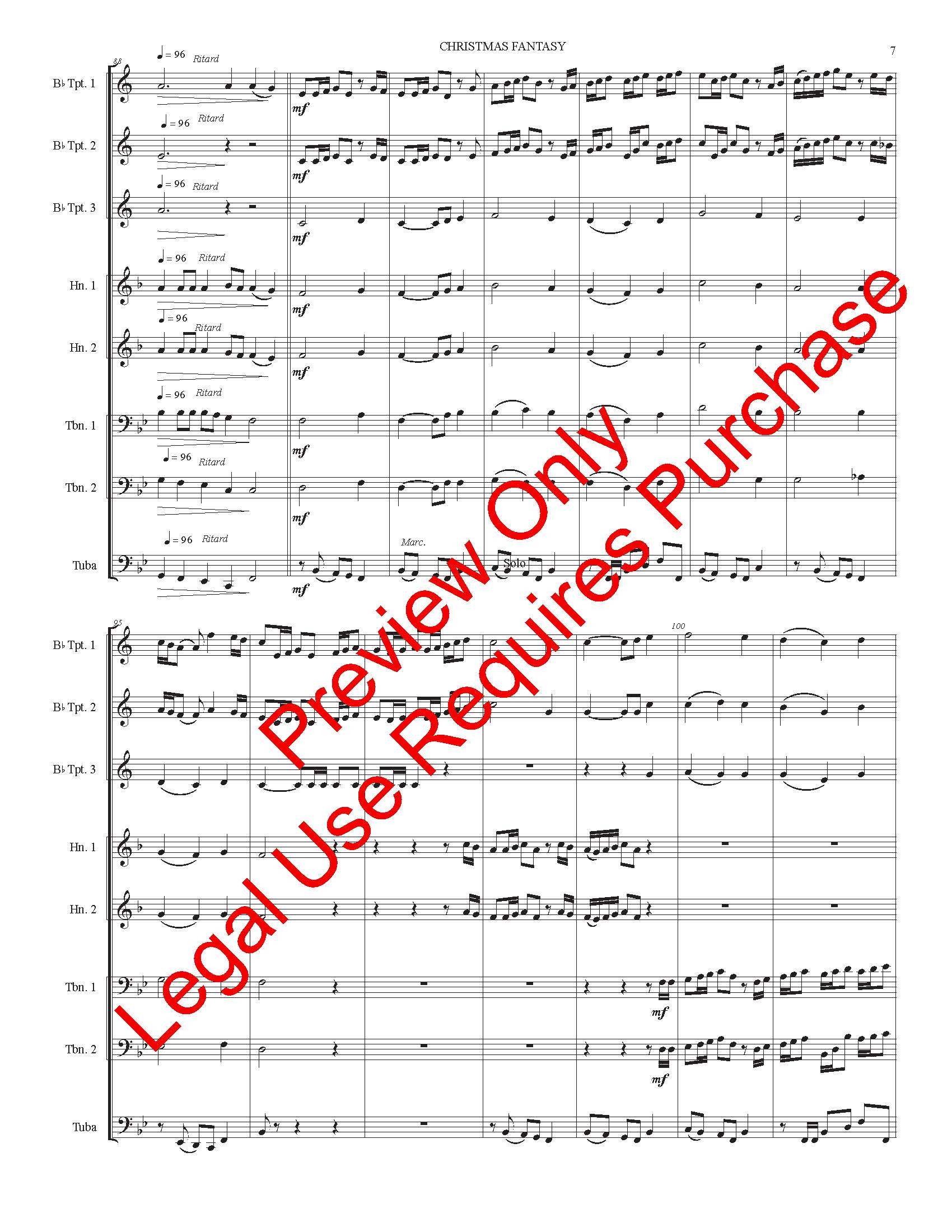 Christmas Fantasy for Brass Choir