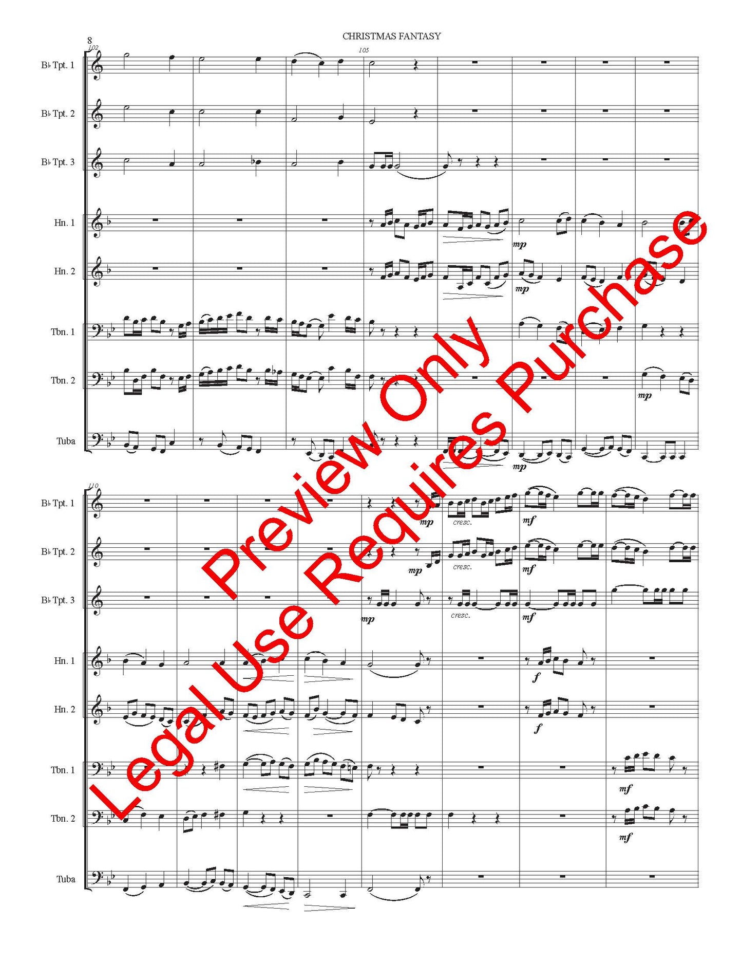 Christmas Fantasy for Brass Choir