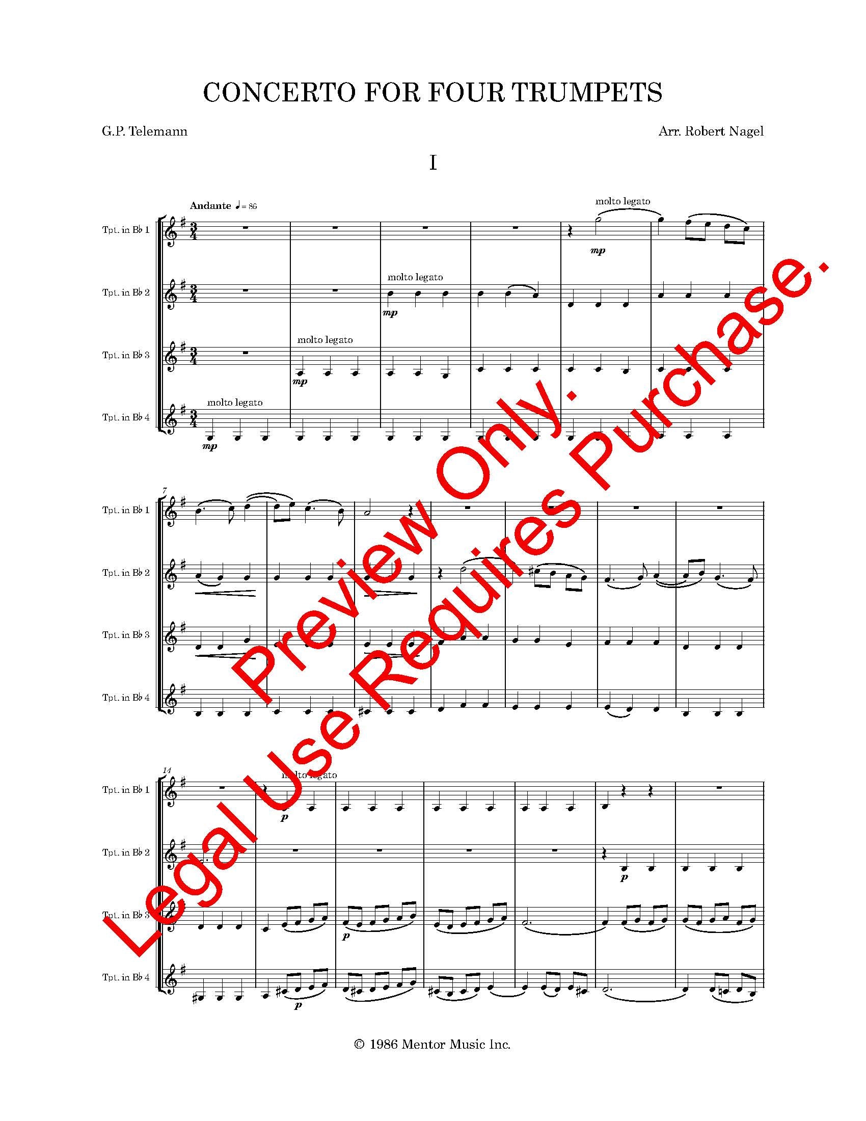 Concerto for Four Trumpets (G.P. Telemann)