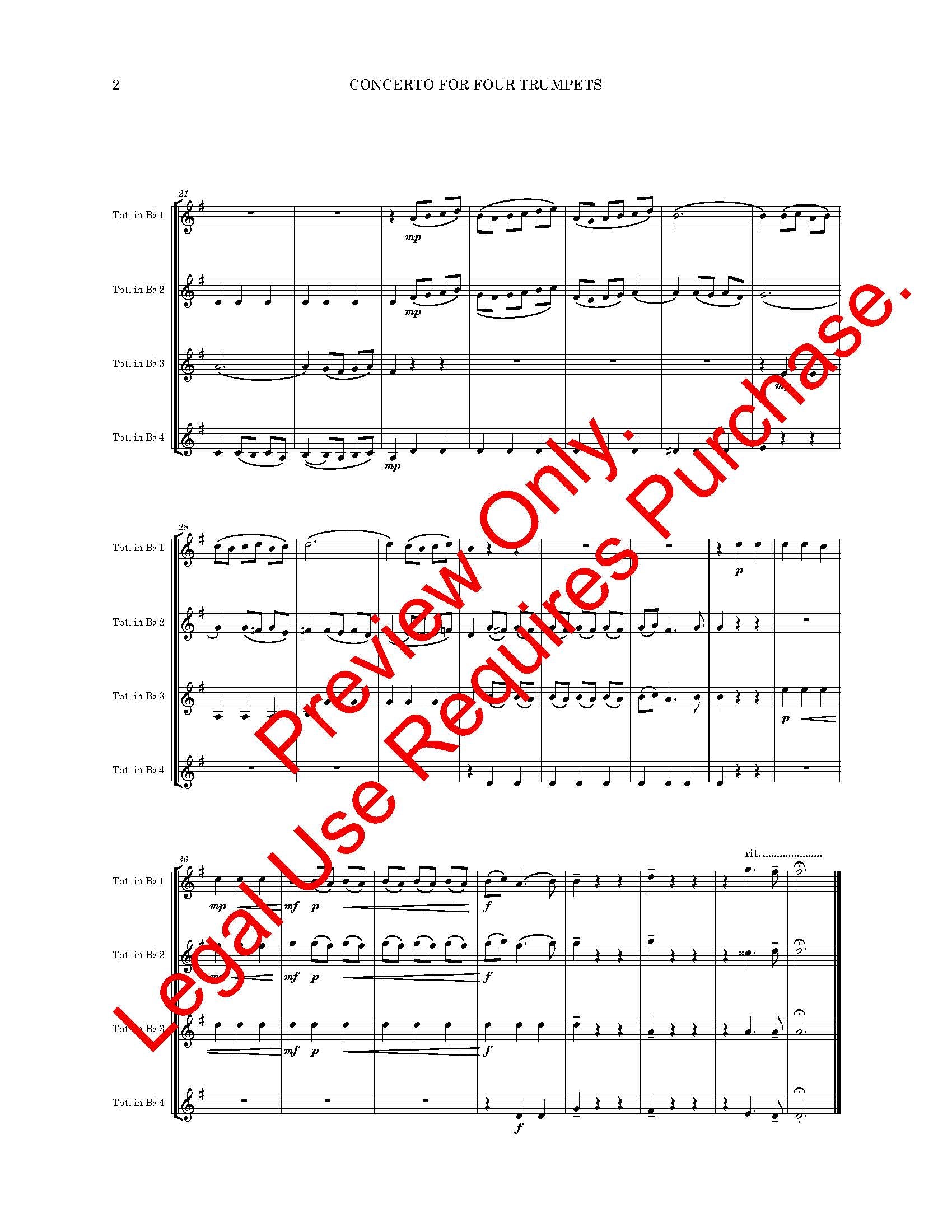 Concerto for Four Trumpets (G.P. Telemann)