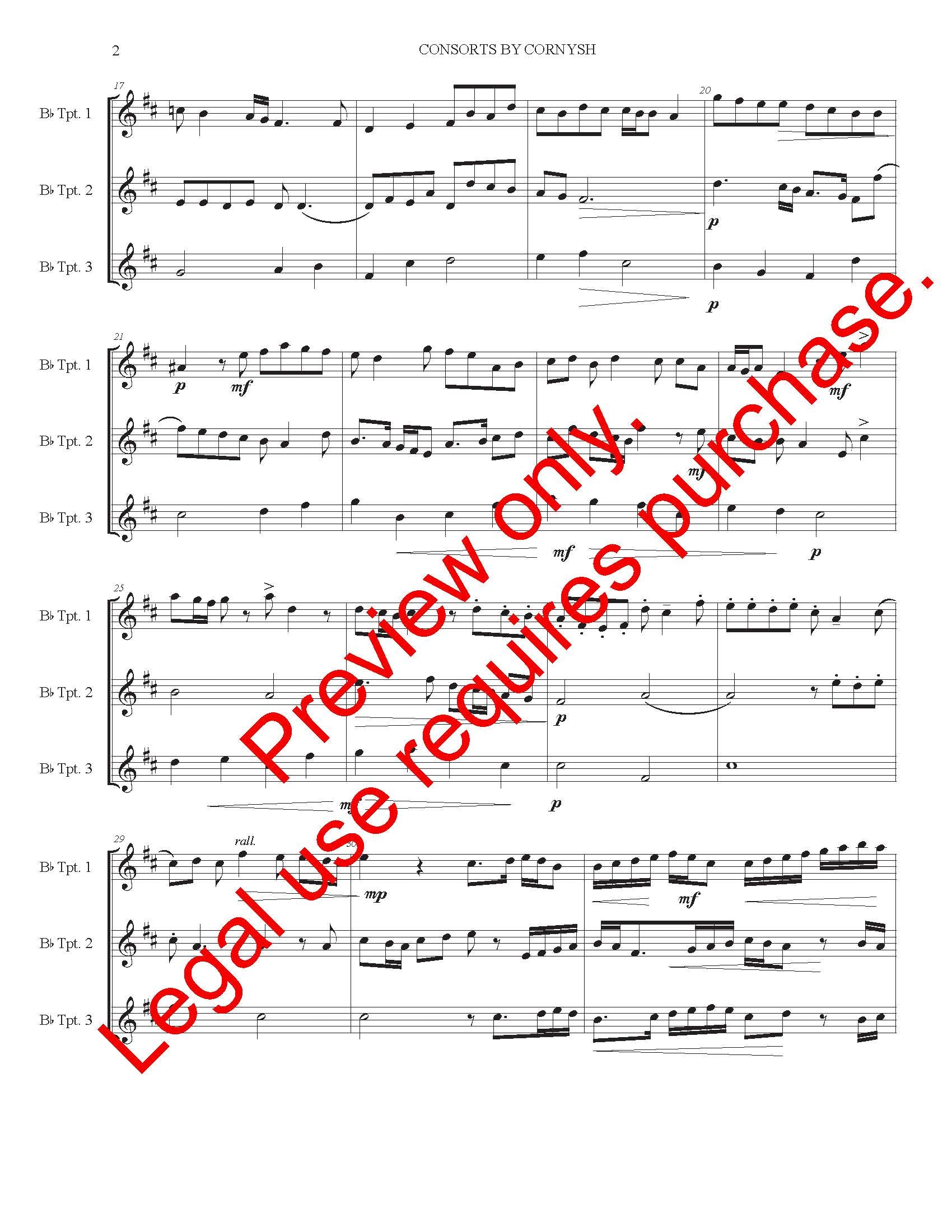 Consorts By Cornish for Trumpet Trio