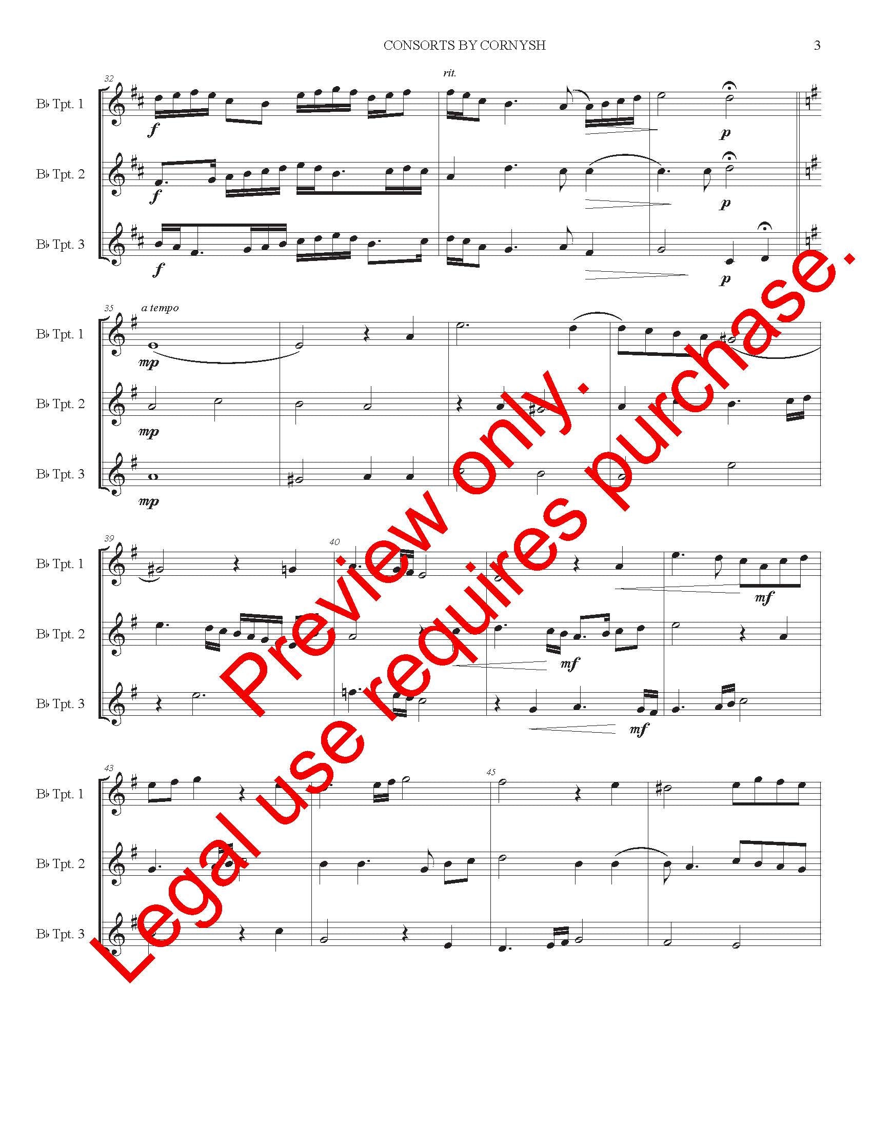 Consorts By Cornish for Trumpet Trio