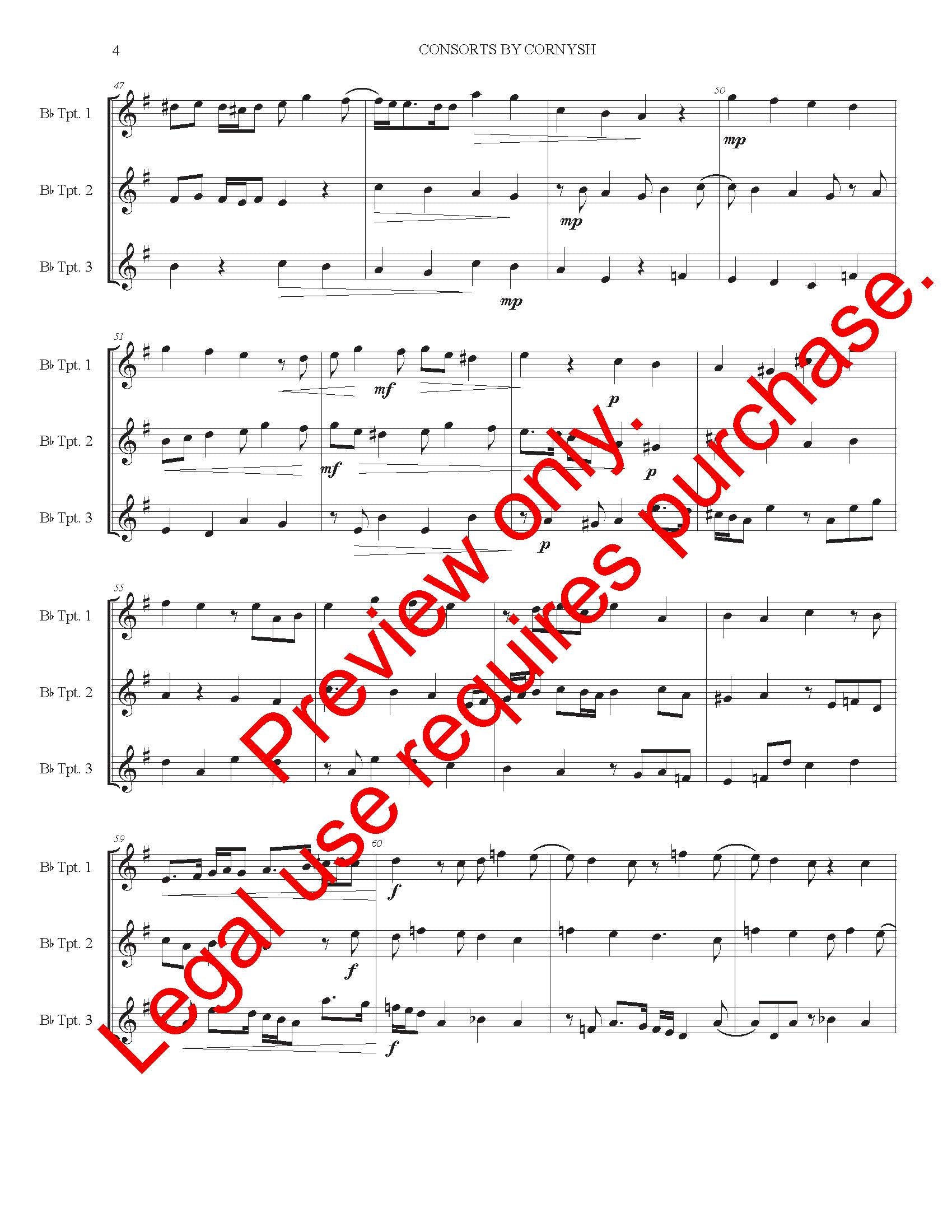 Consorts By Cornish for Trumpet Trio