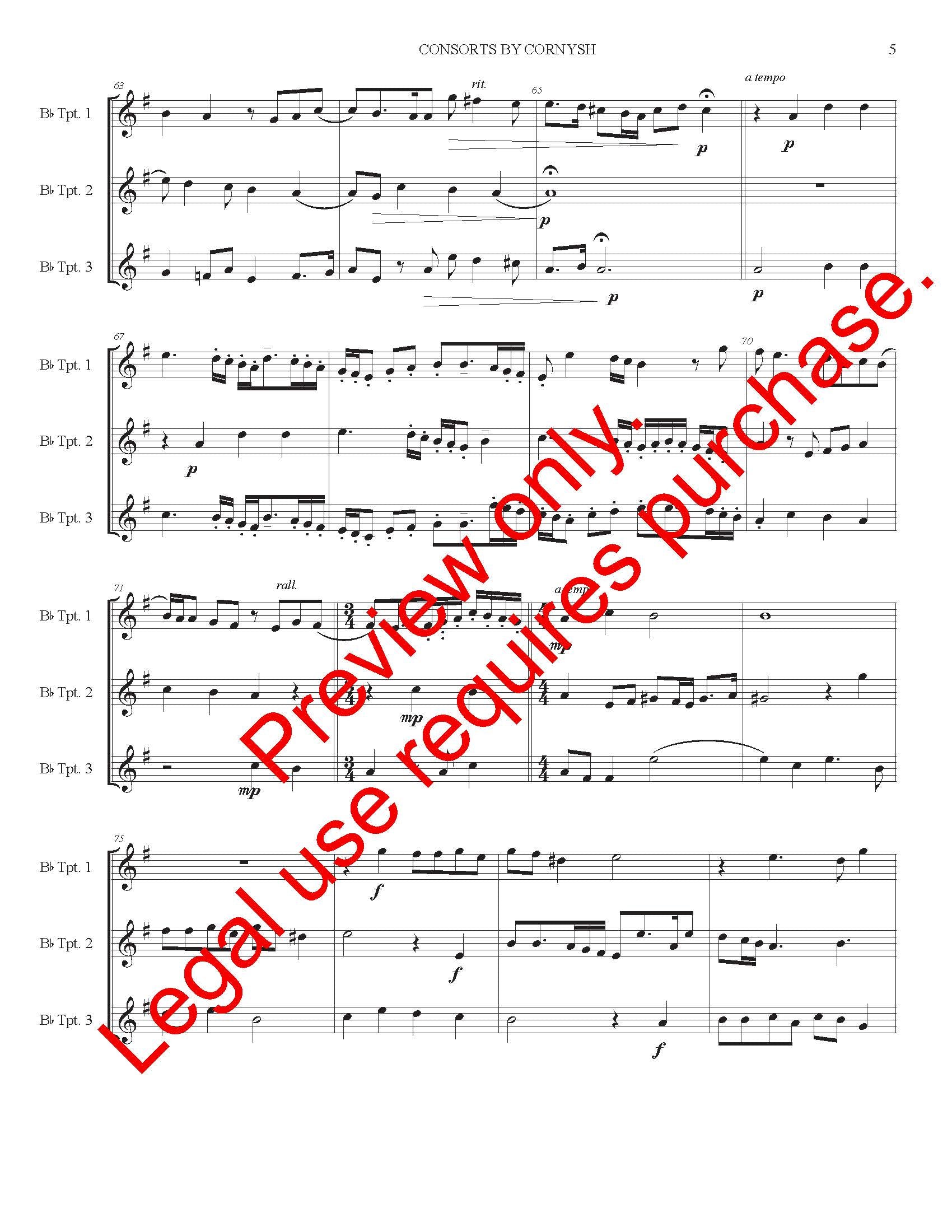 Consorts By Cornish for Trumpet Trio