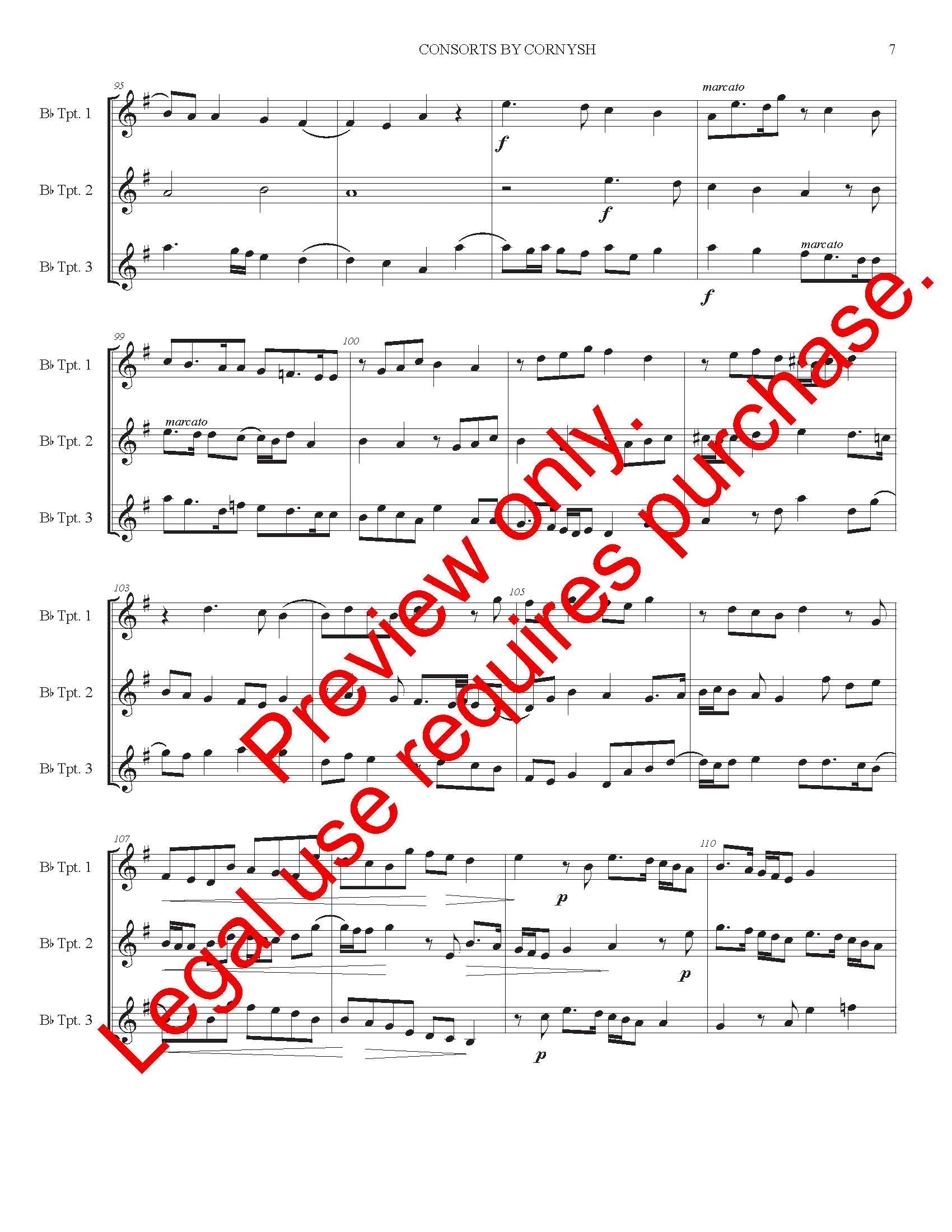 Consorts By Cornish for Trumpet Trio