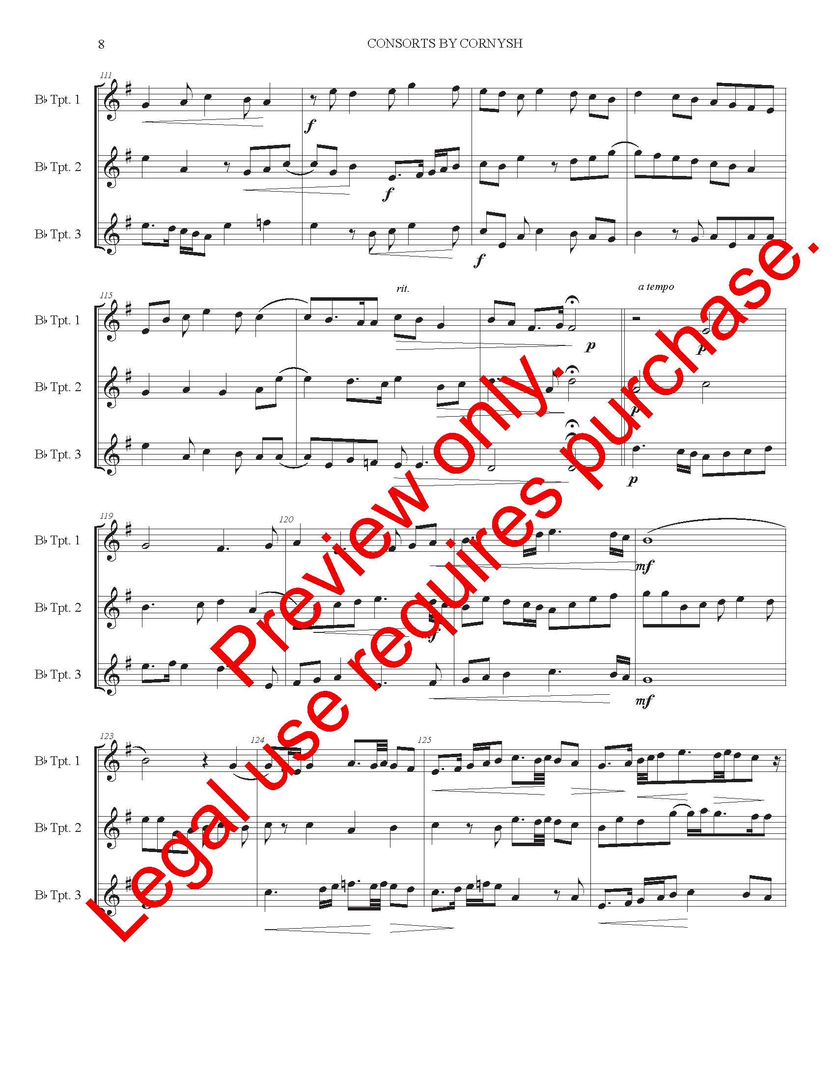 Consorts By Cornish for Trumpet Trio