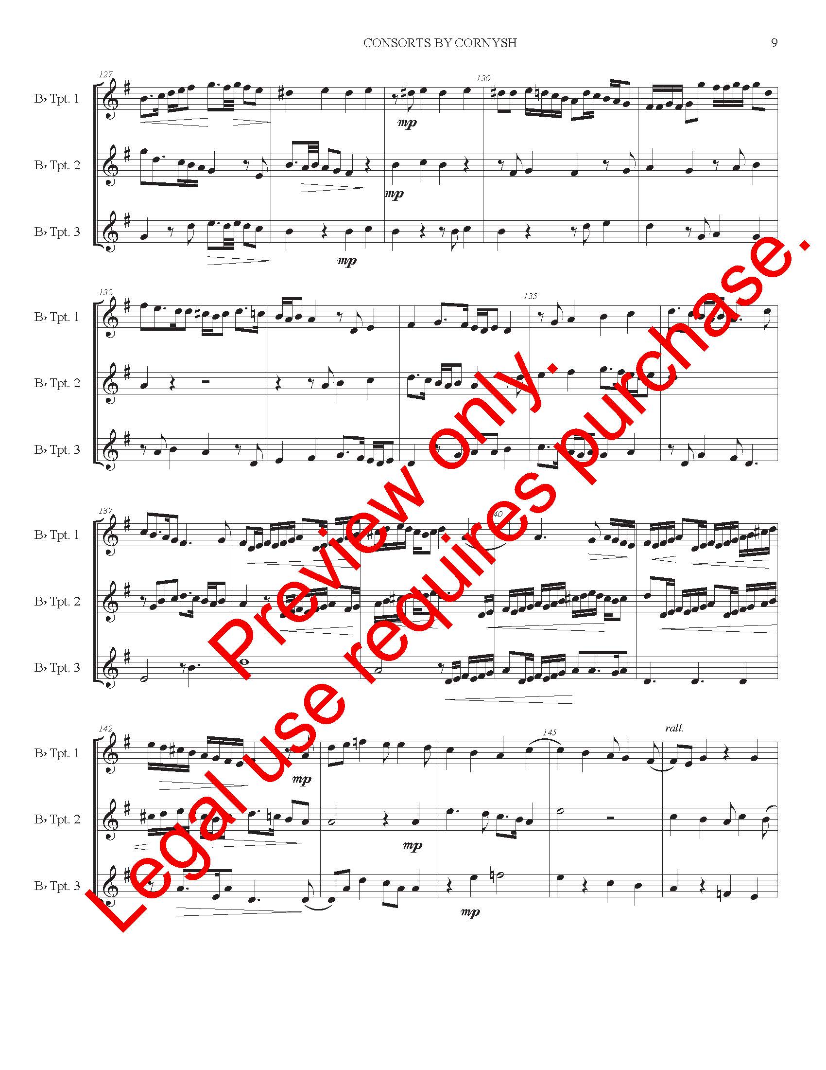 Consorts By Cornish for Trumpet Trio